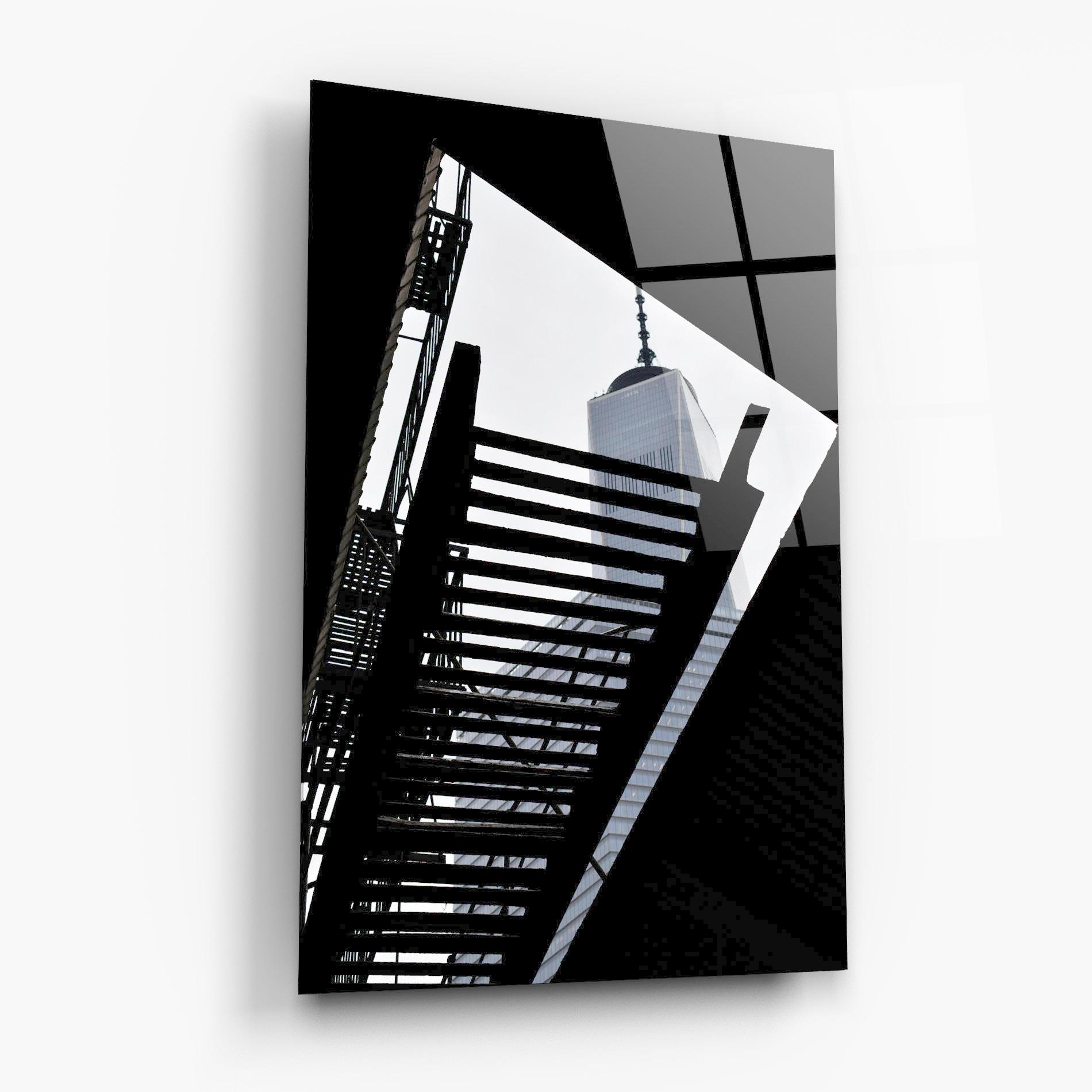 Tablou Sticla Black Stairs Floating mockup 6