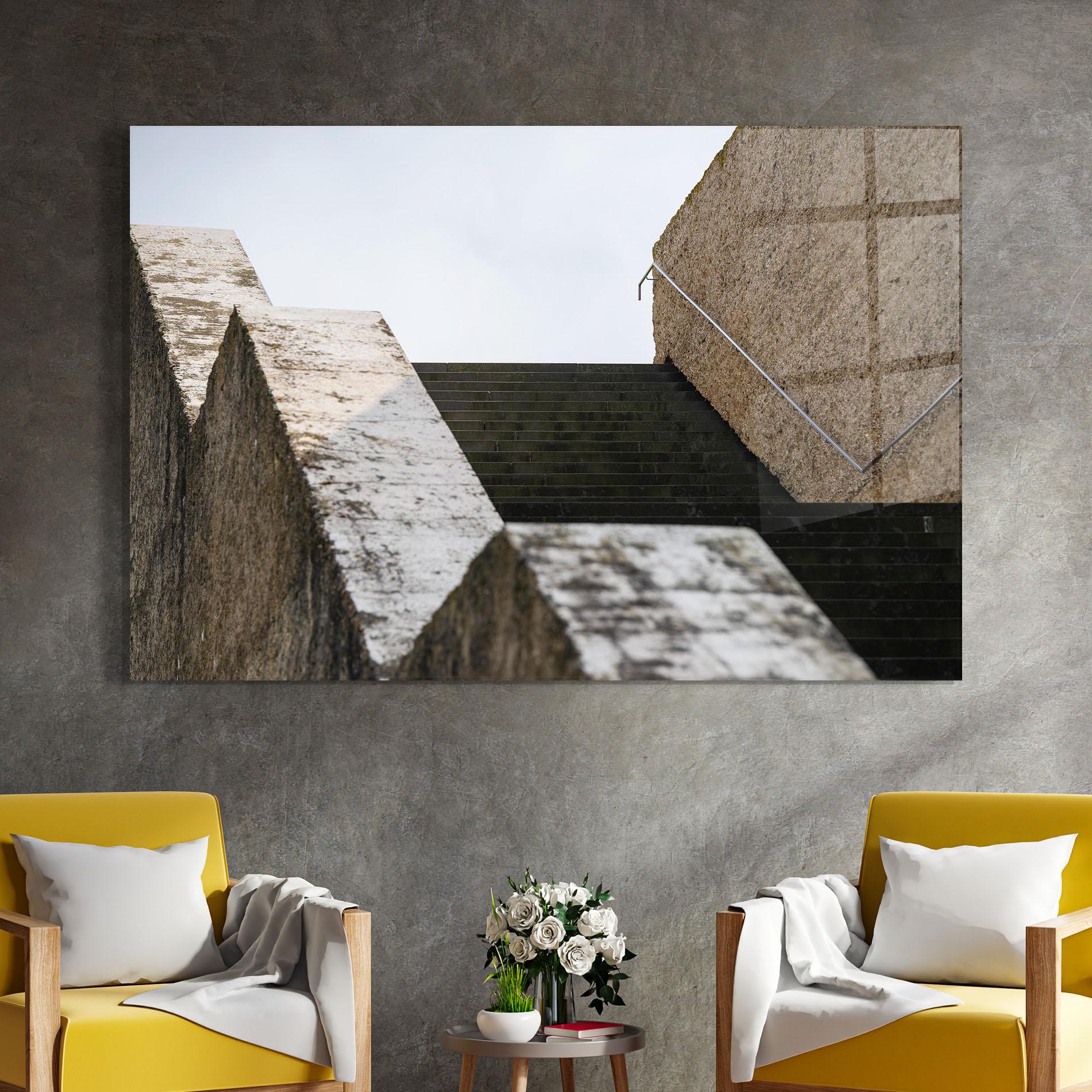 Tablou Sticla Black Stairs mockup 4