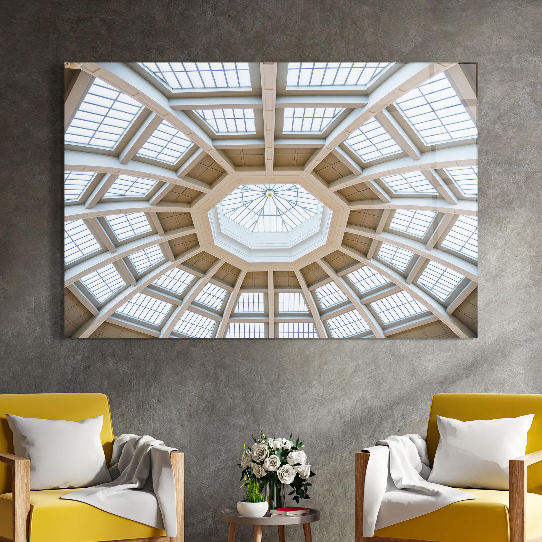 Tablou Sticla Ceiling Dome mockup 4