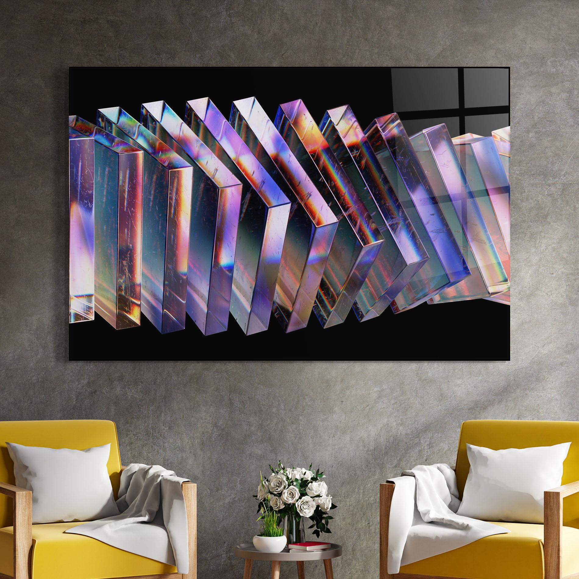 Tablou Sticla Square Glass Floating mockup 4