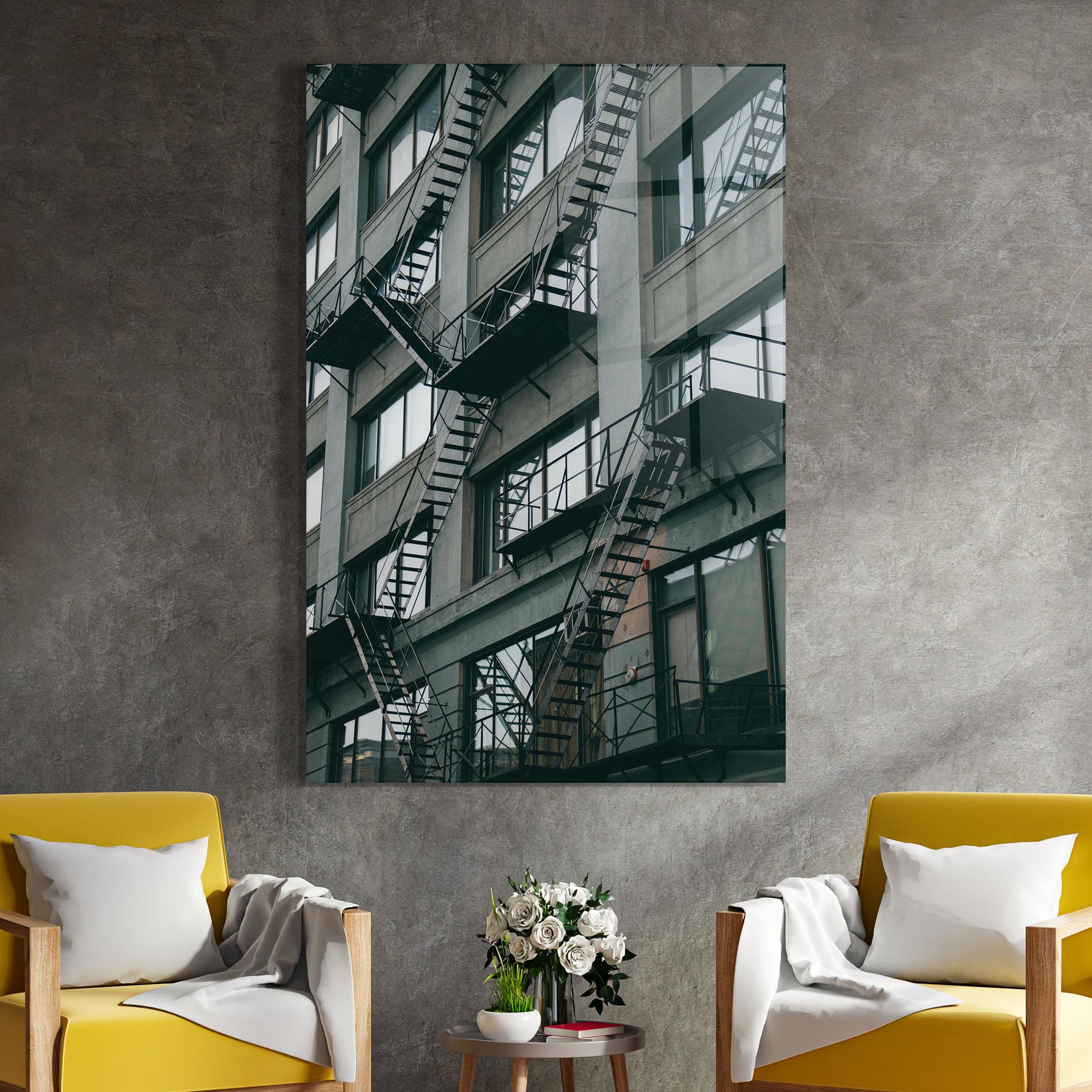 Tablou Sticla Building Stairs mockup 4