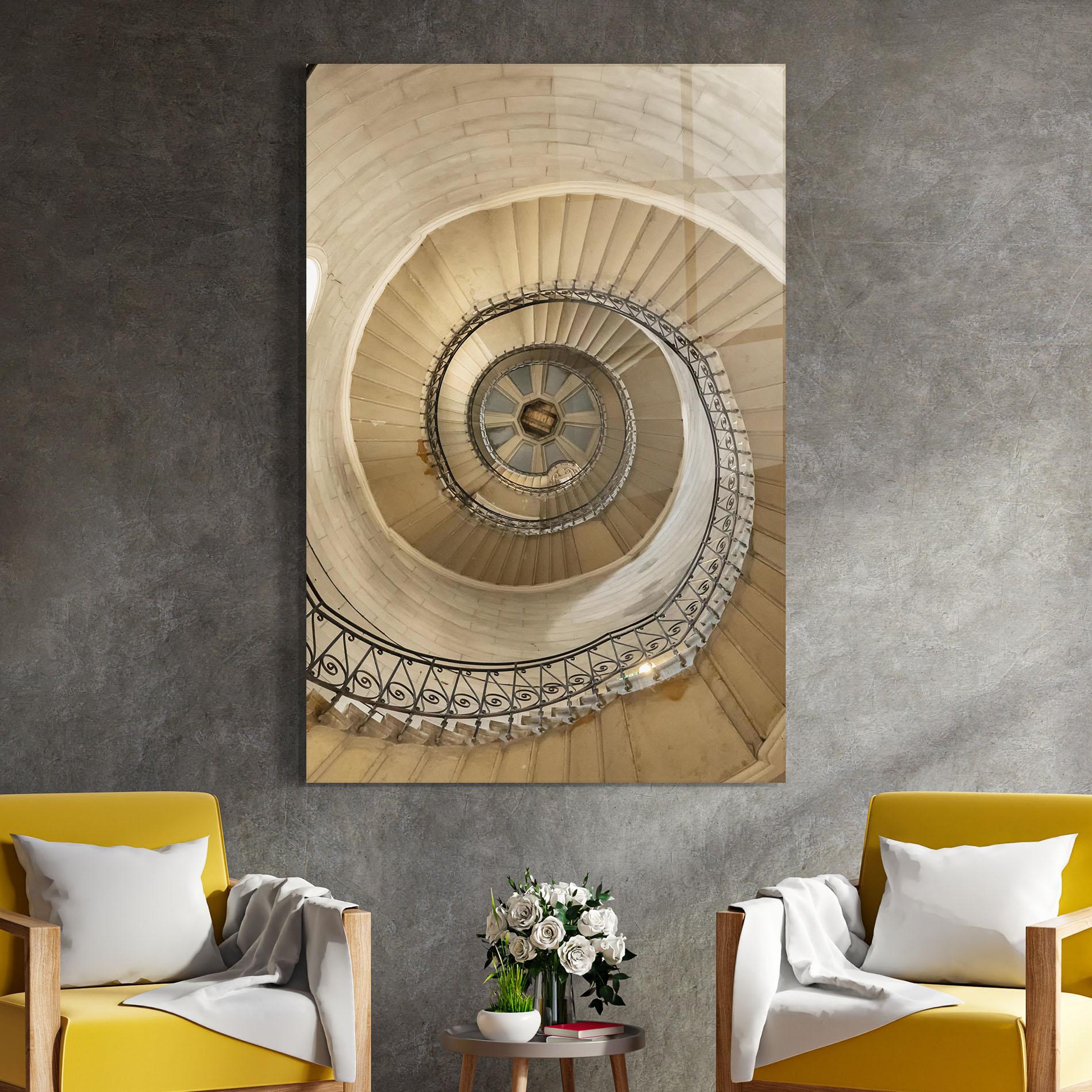 Tablou Sticla Cream Down Stairs mockup 4