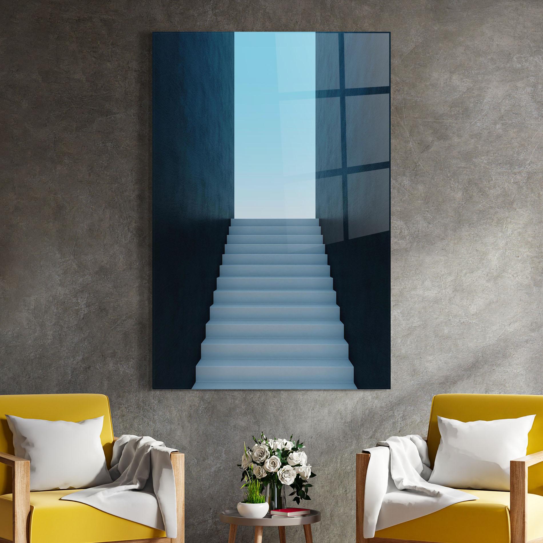 Tablou Sticla Forward Stairs mockup 4