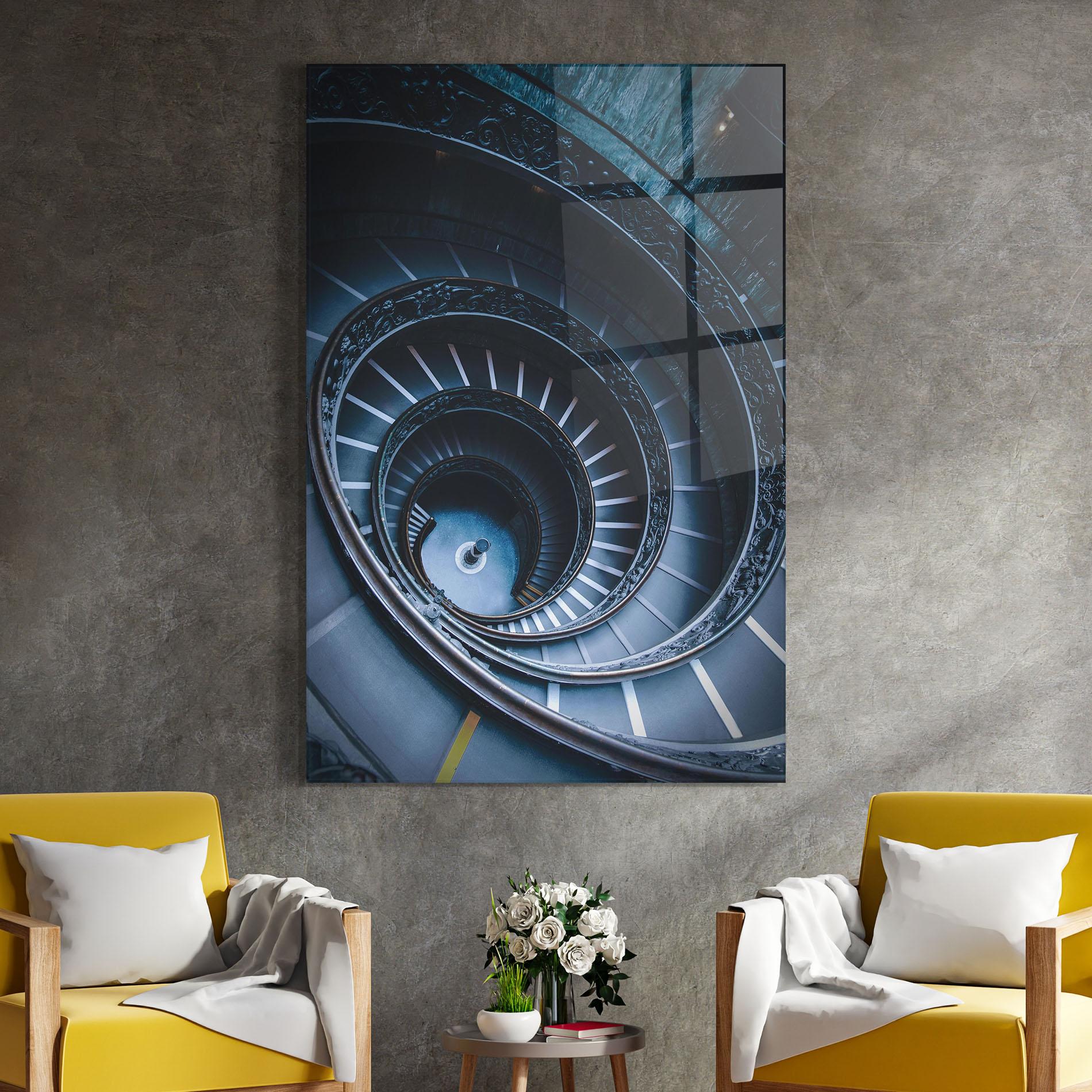 Tablou Sticla Spiral Museum mockup 4