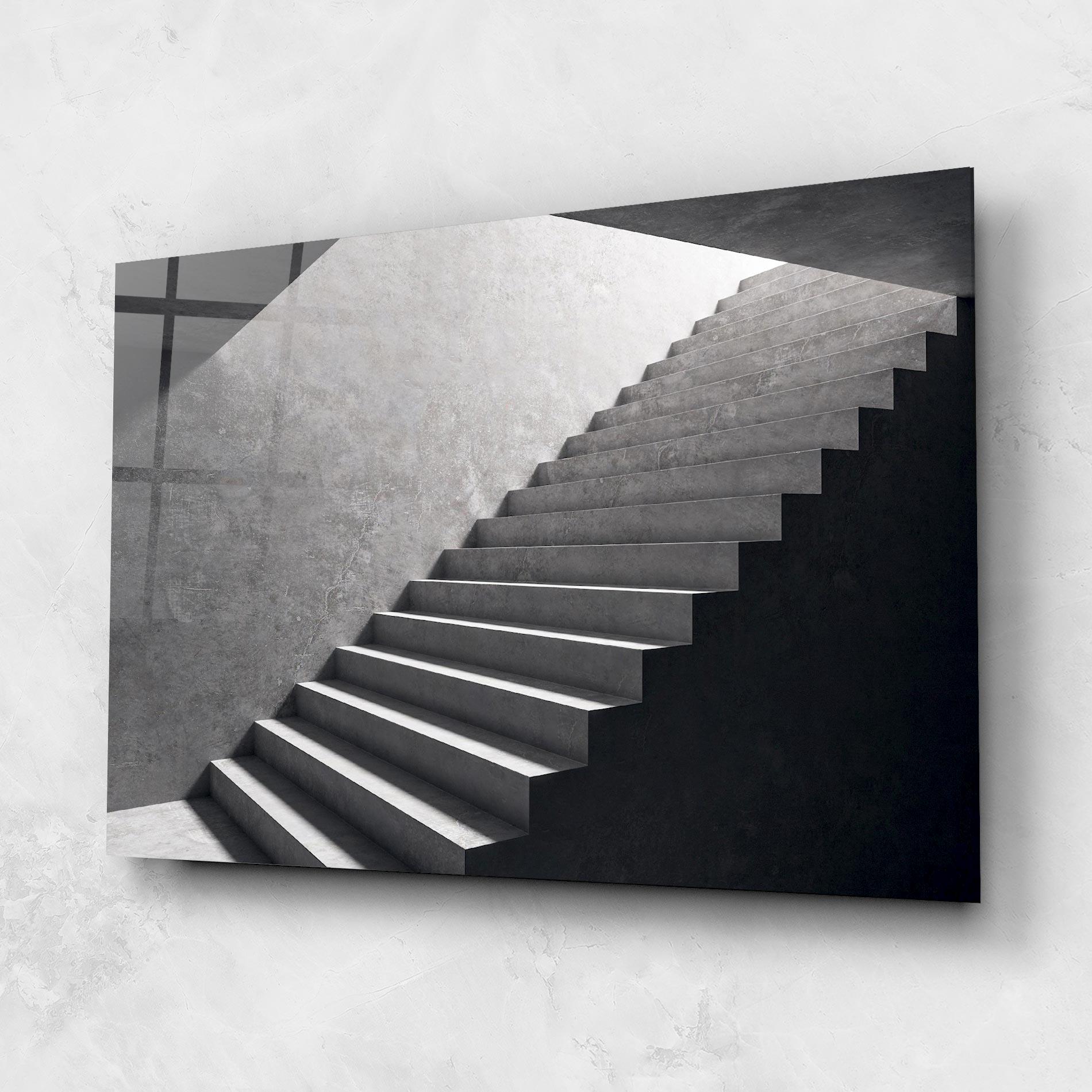 Tablou Sticla Concrete Stairs mockup 1