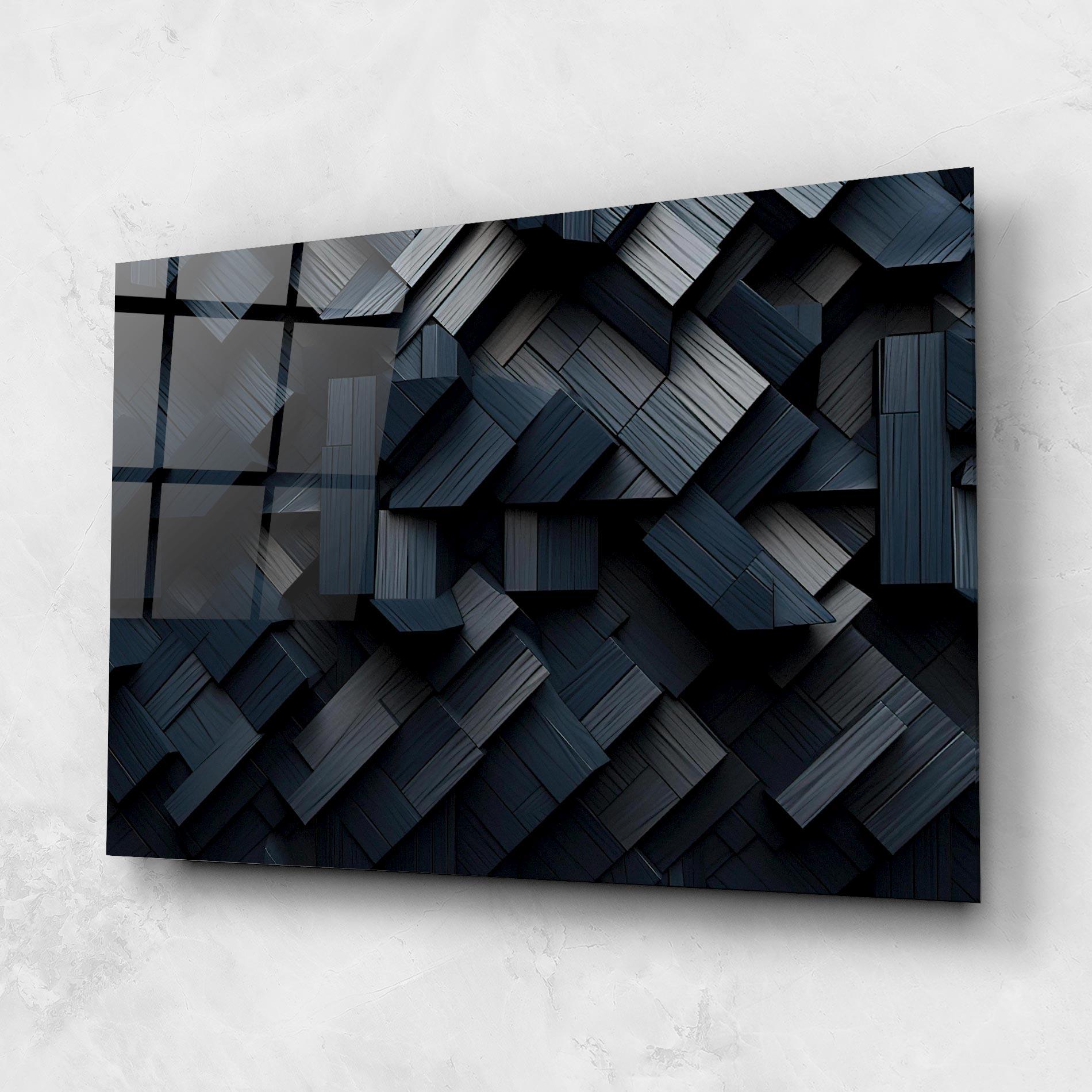 Tablou Sticla Dark Blue Wall mockup 1
