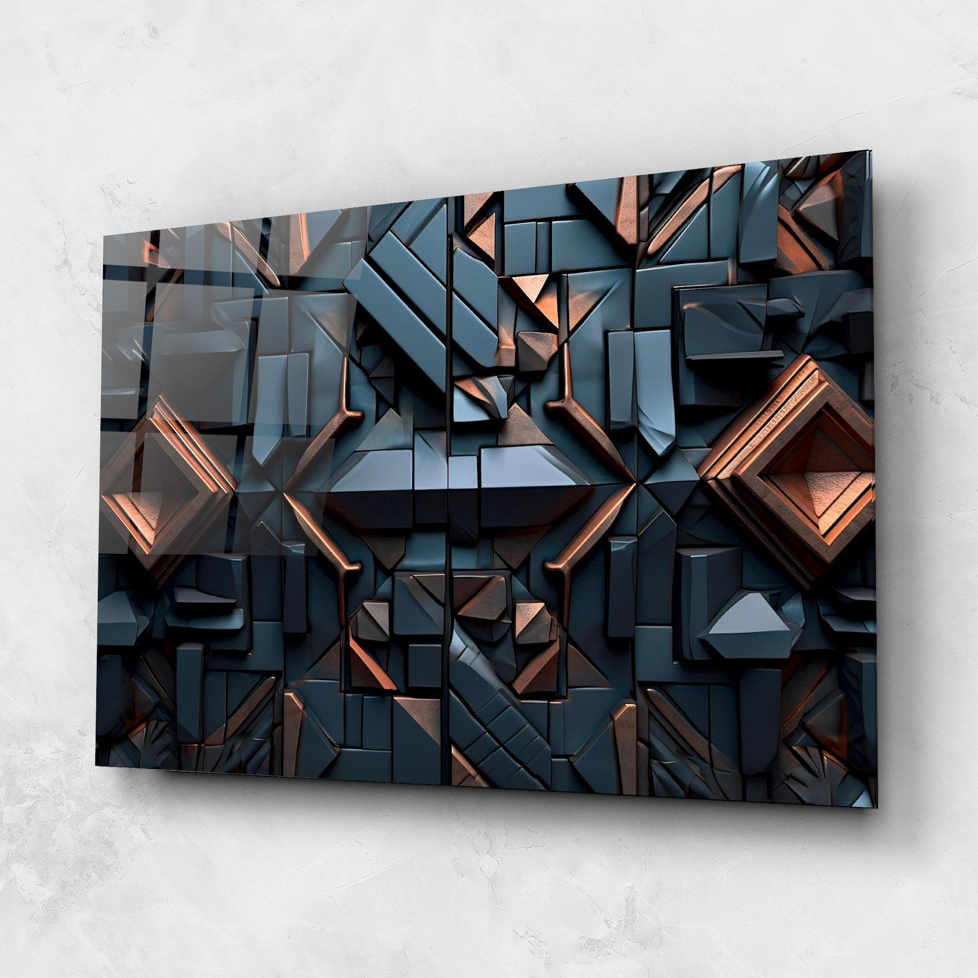 Tablou Sticla Orange Rhombus mockup 1