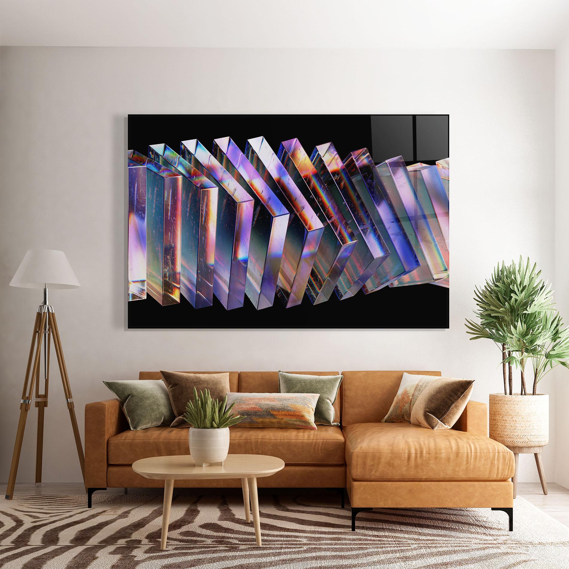 Tablou Sticla Square Glass Floating mockup 7