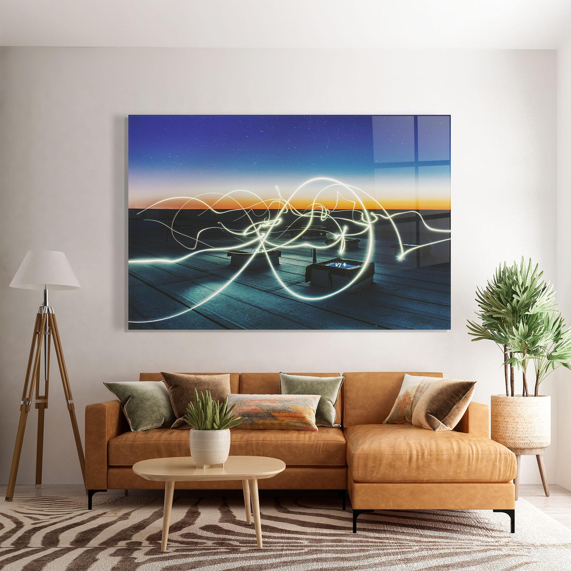 Tablou Sticla White Light Floating mockup 7