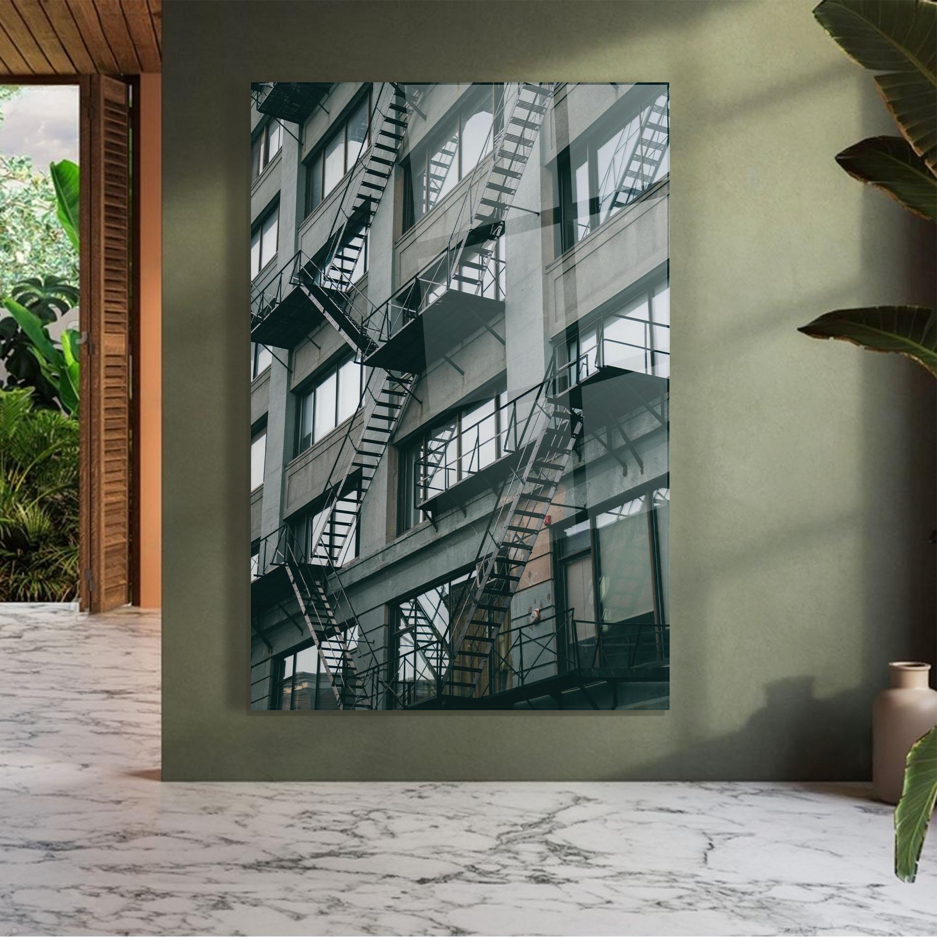 Tablou Sticla Building Stairs mockup 7