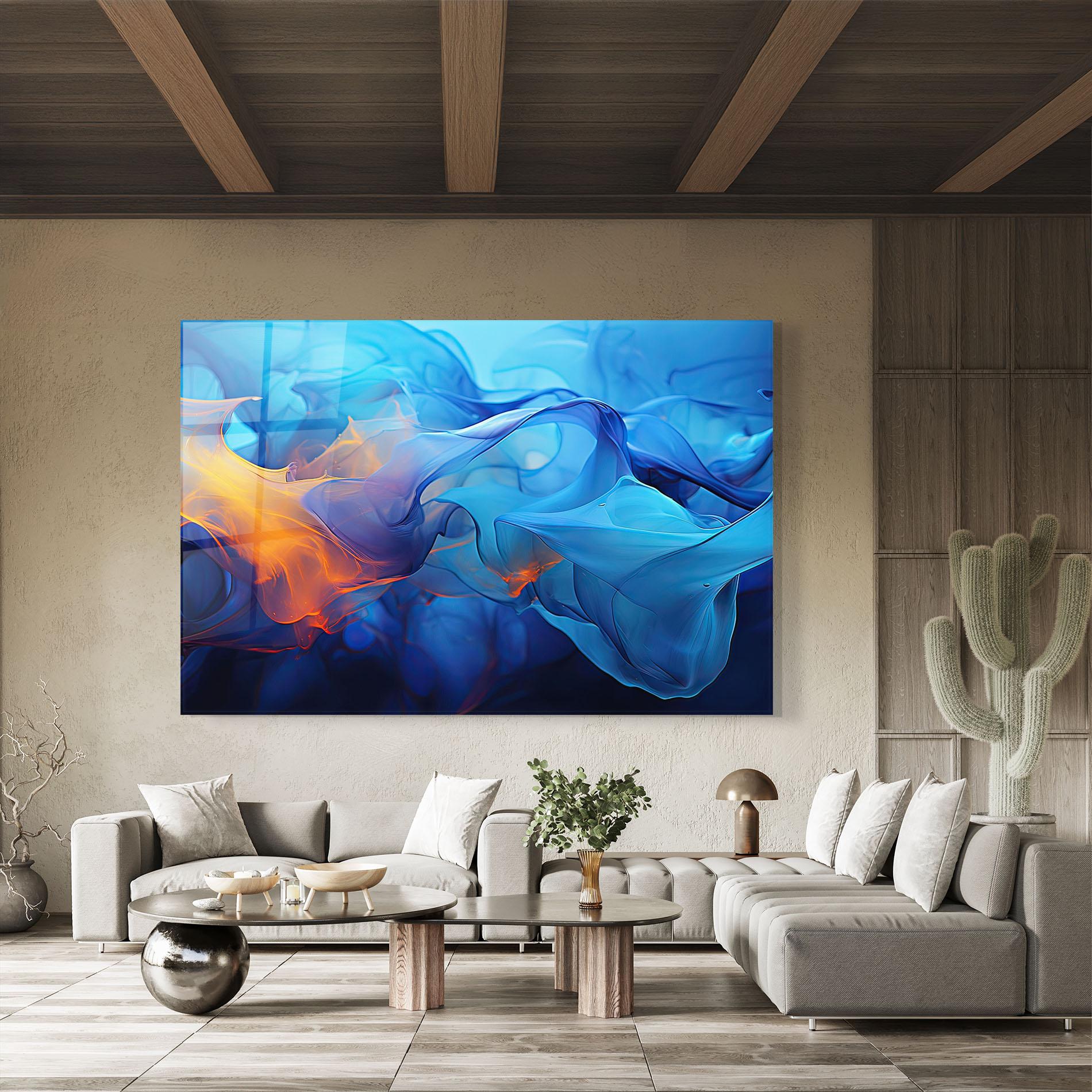 Tablou Sticla Blue Orange Floating mockup 8