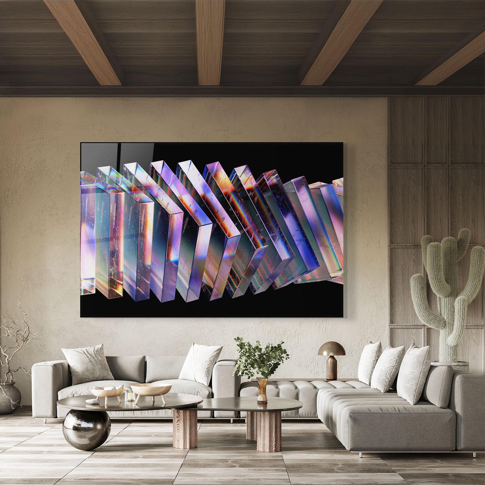 Tablou Sticla Square Glass Floating mockup 8