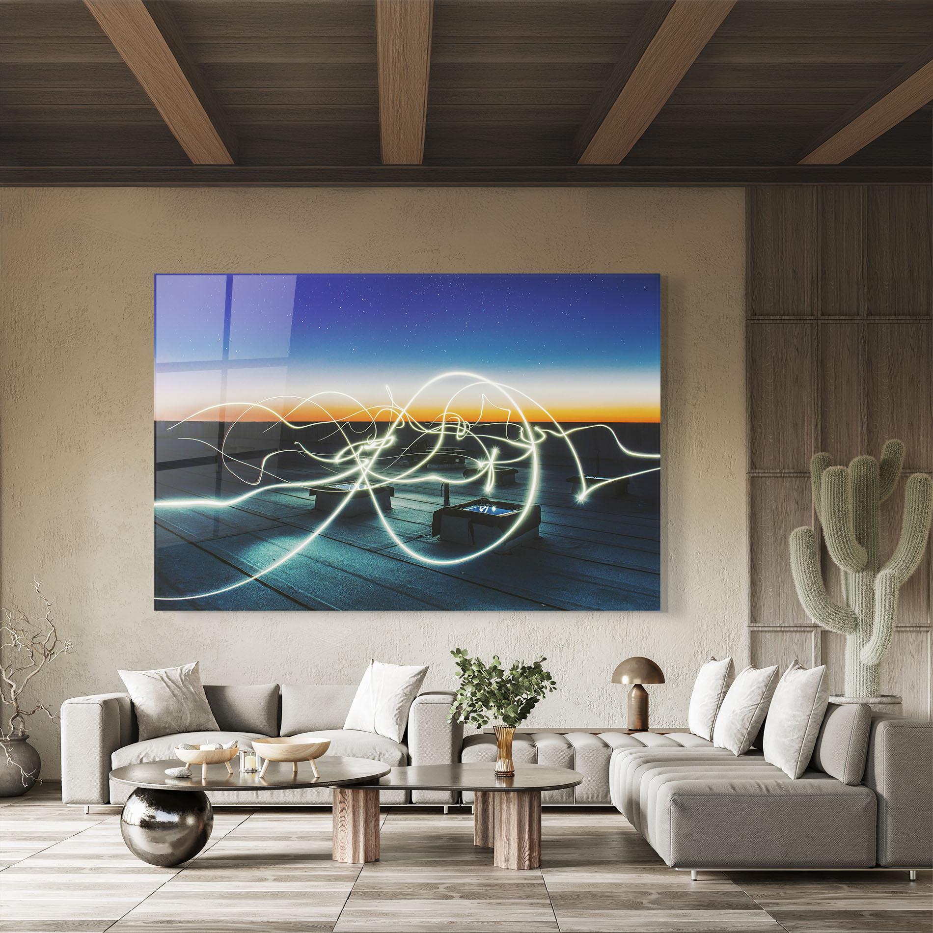 Tablou Sticla White Light Floating mockup 8