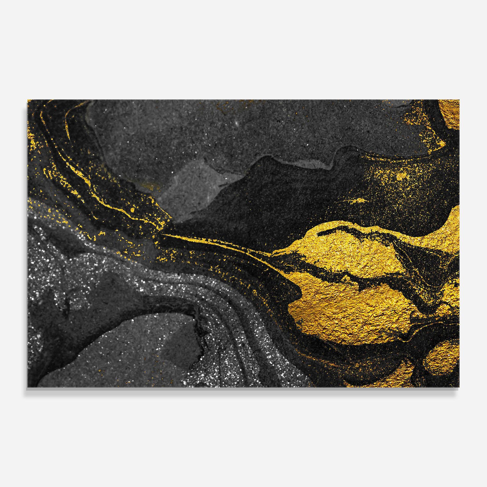 Tablou Sticla Black And Gold Texture mockup 0