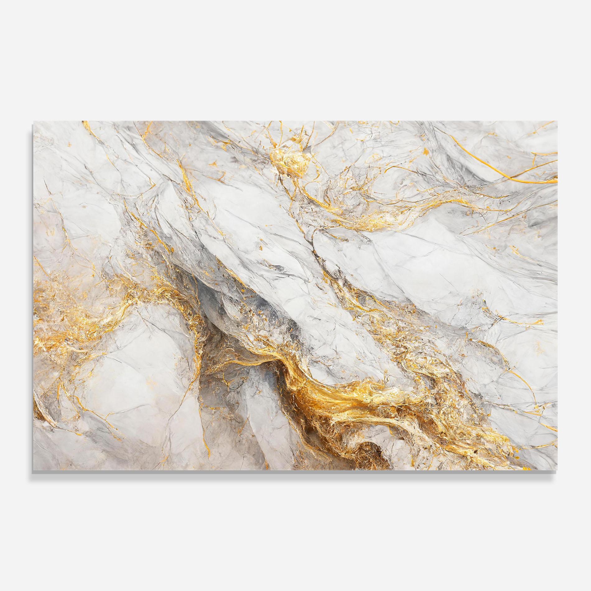 Tablou Sticla Gold Liquid Grey Marble mockup 0