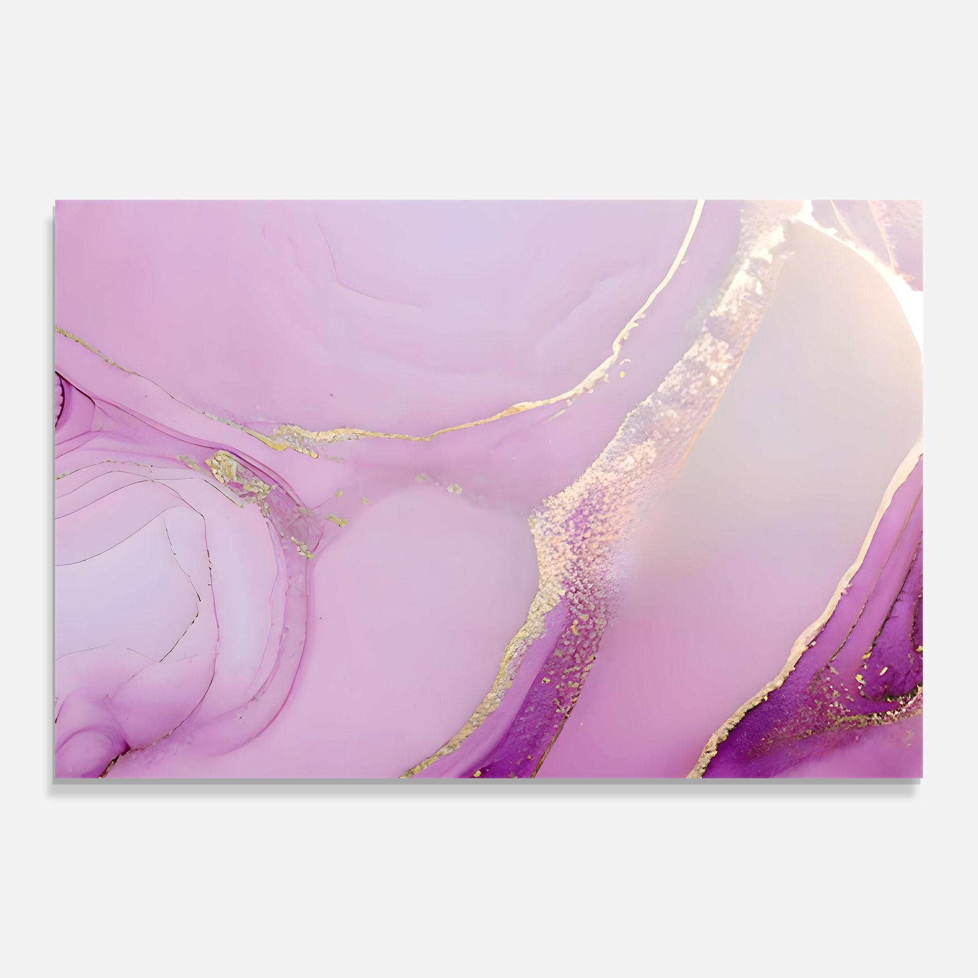 Tablou Sticla Golden Purple Marble mockup 0