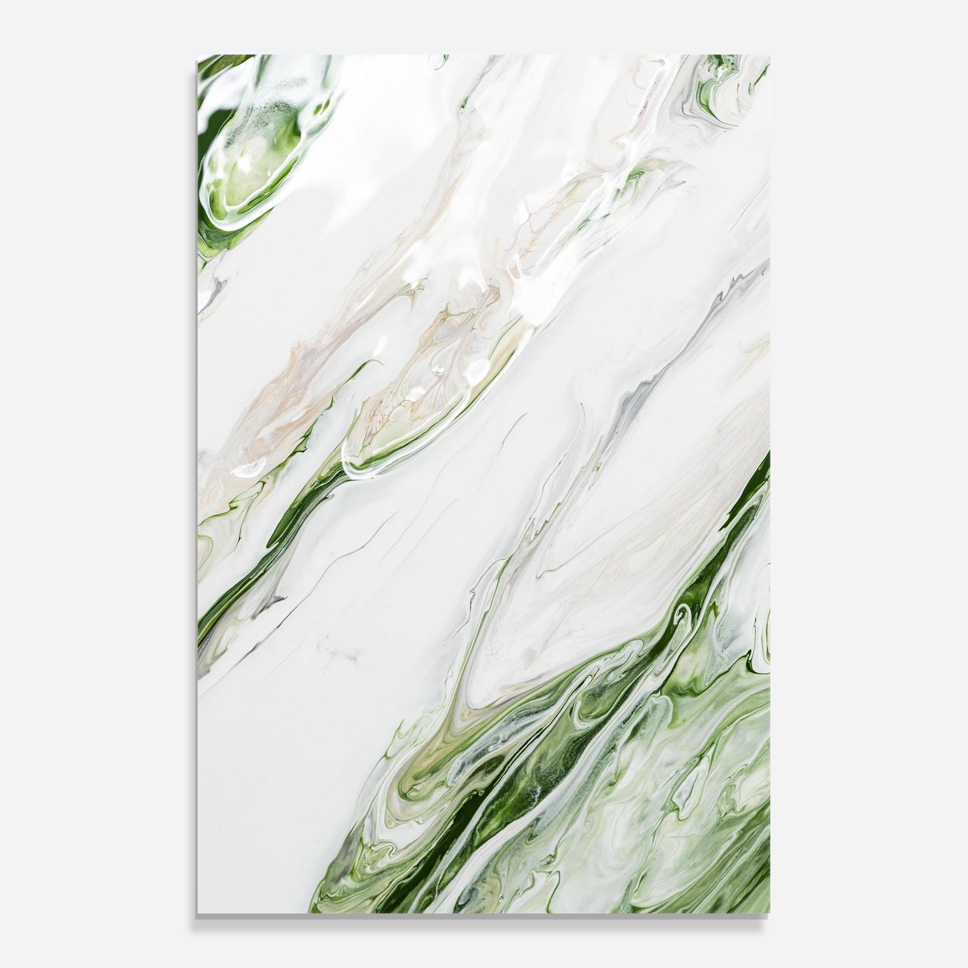 Tablou Sticla Light Green Liquid mockup 0