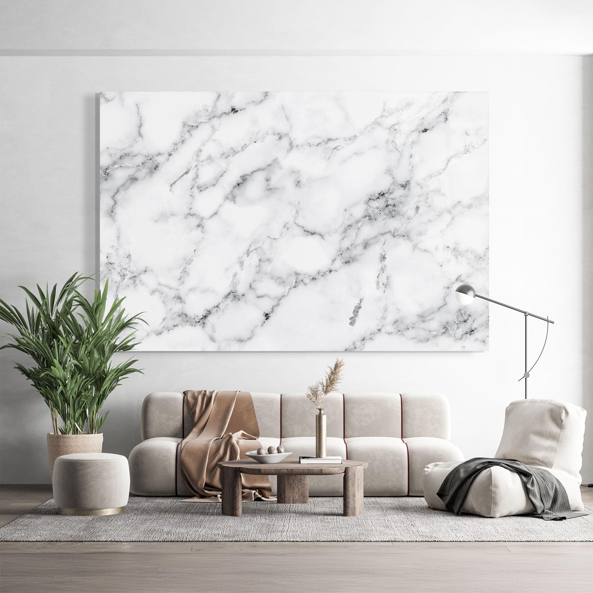 Tablou Sticla Basic White Marble mockup 9