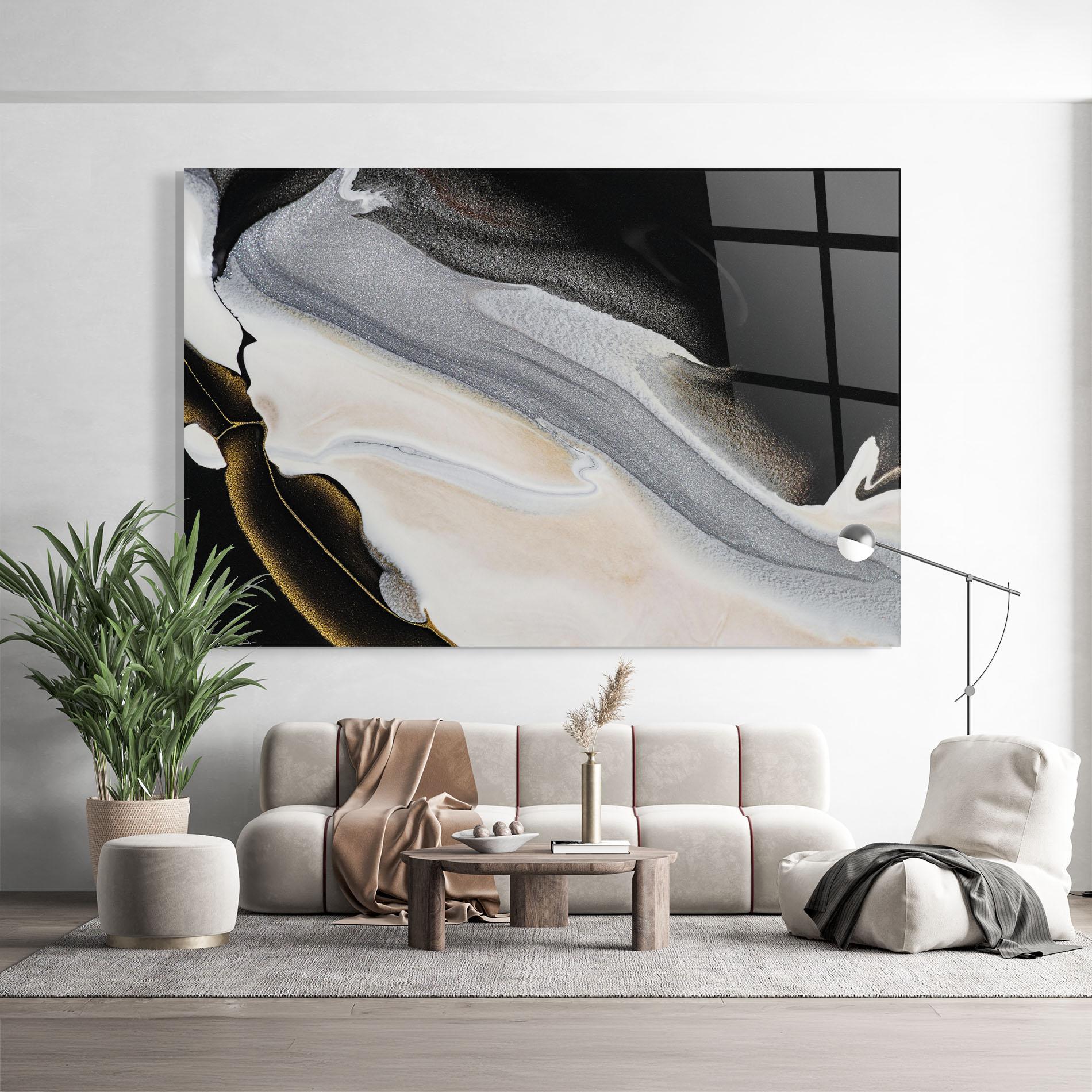 Tablou Sticla Black Light Grey mockup 9