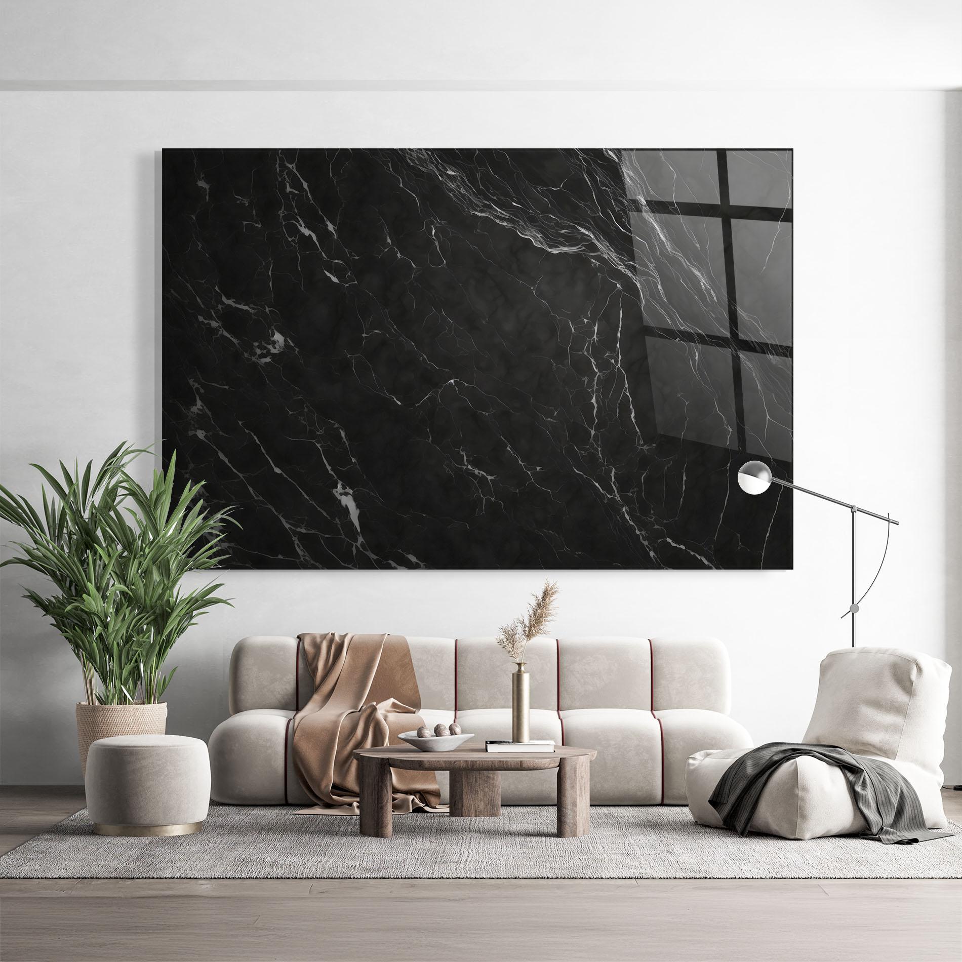 Tablou Sticla Black Marble mockup 9