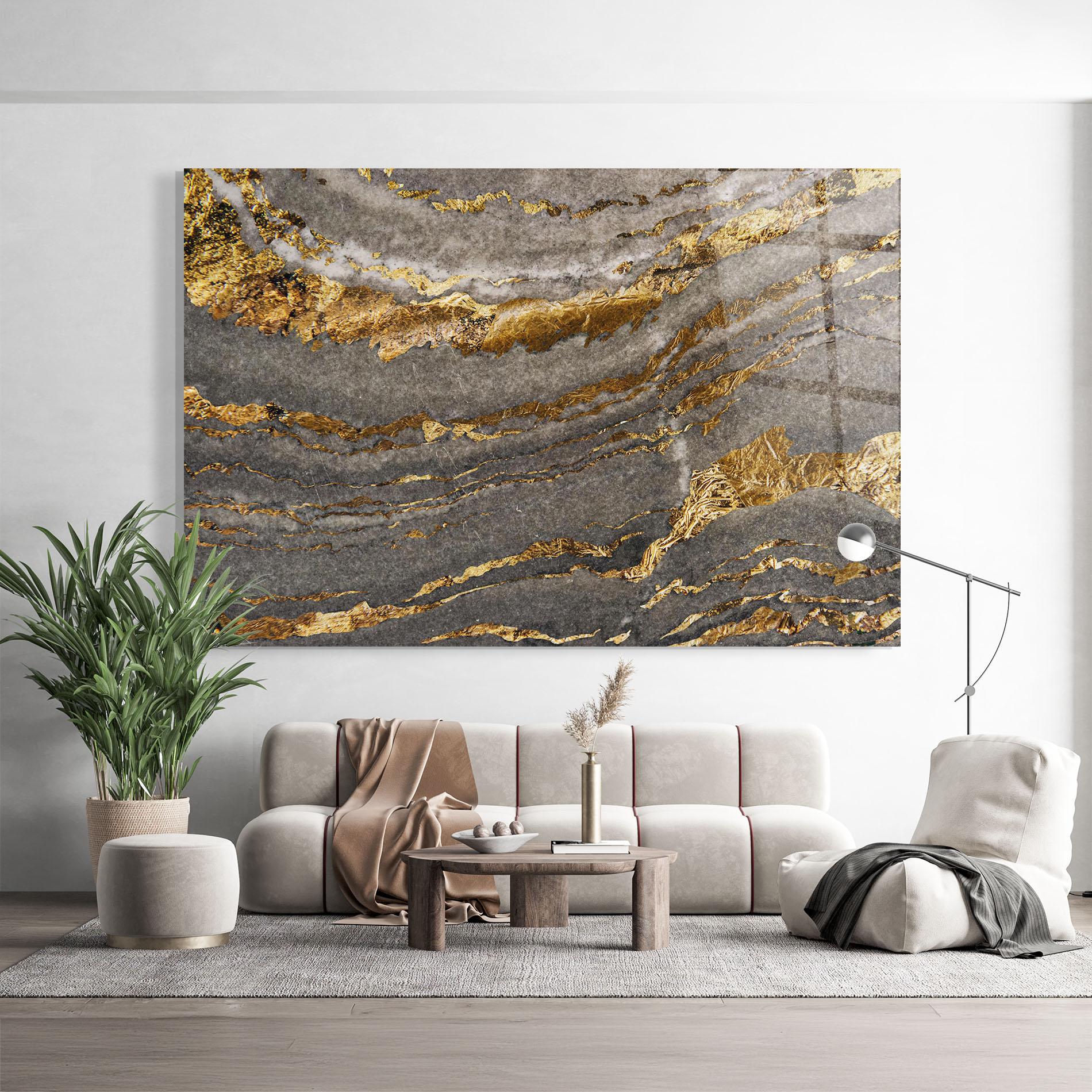 Tablou Sticla Dark Colden Grey mockup 9