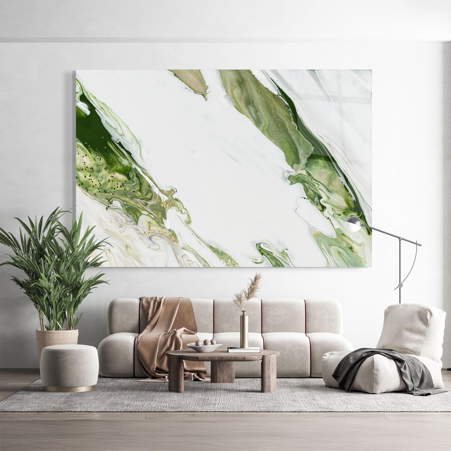 Tablou Sticla Green Liquid Marble mockup 9