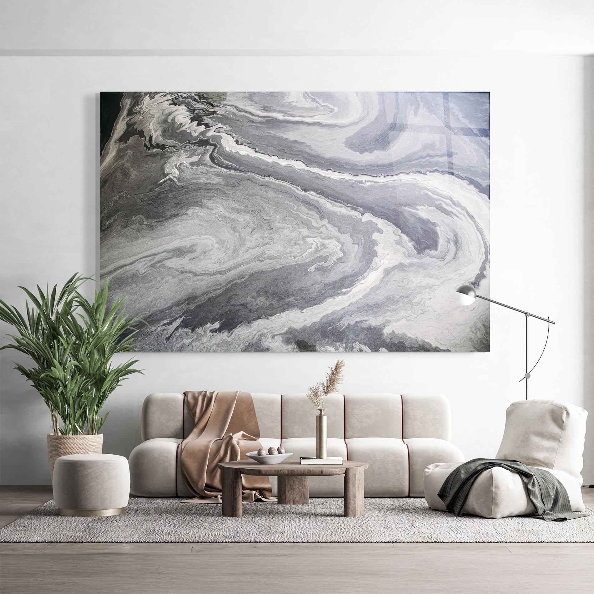 Tablou Sticla Grey Liquid Marble mockup 9