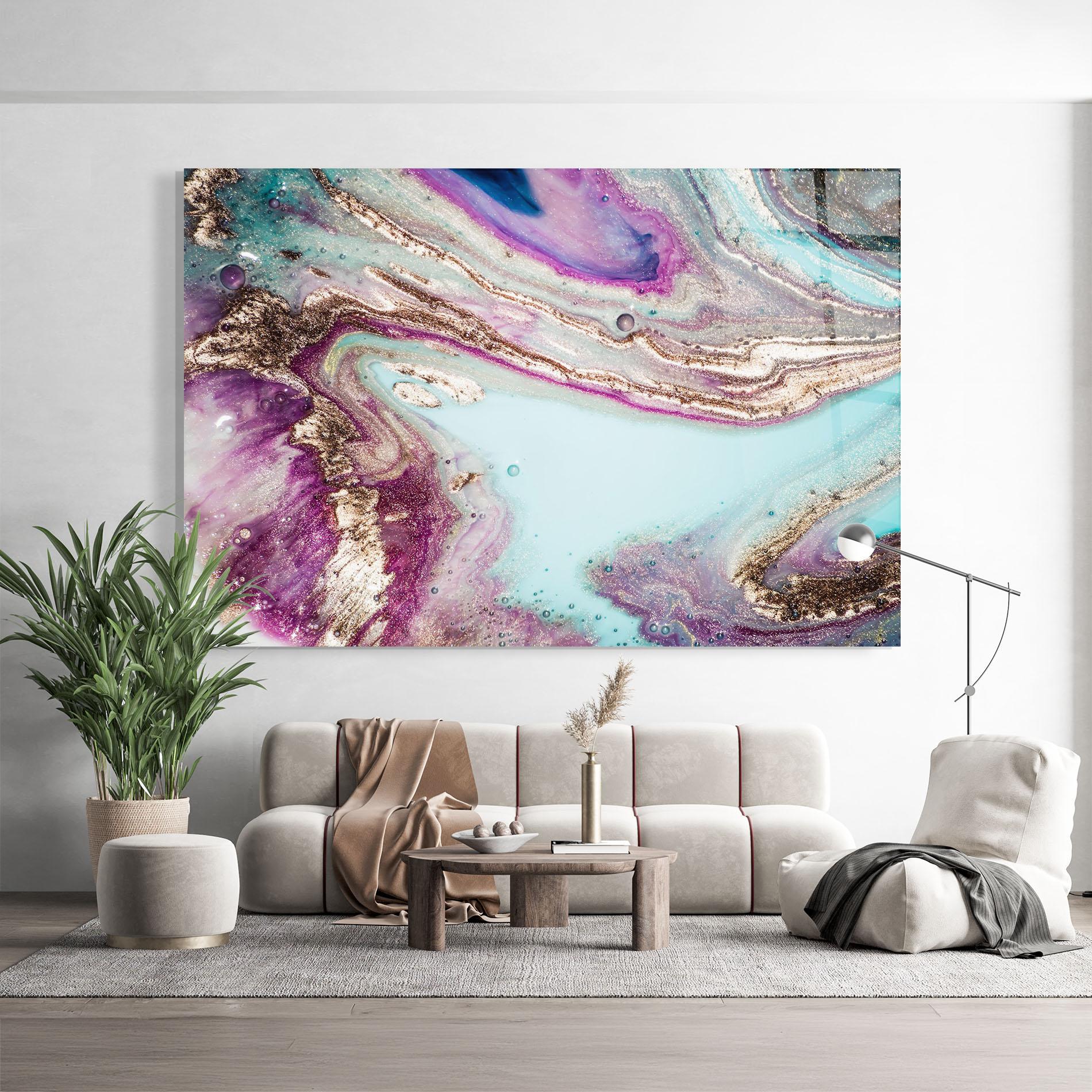 Tablou Sticla Pink Marble Shades mockup 9