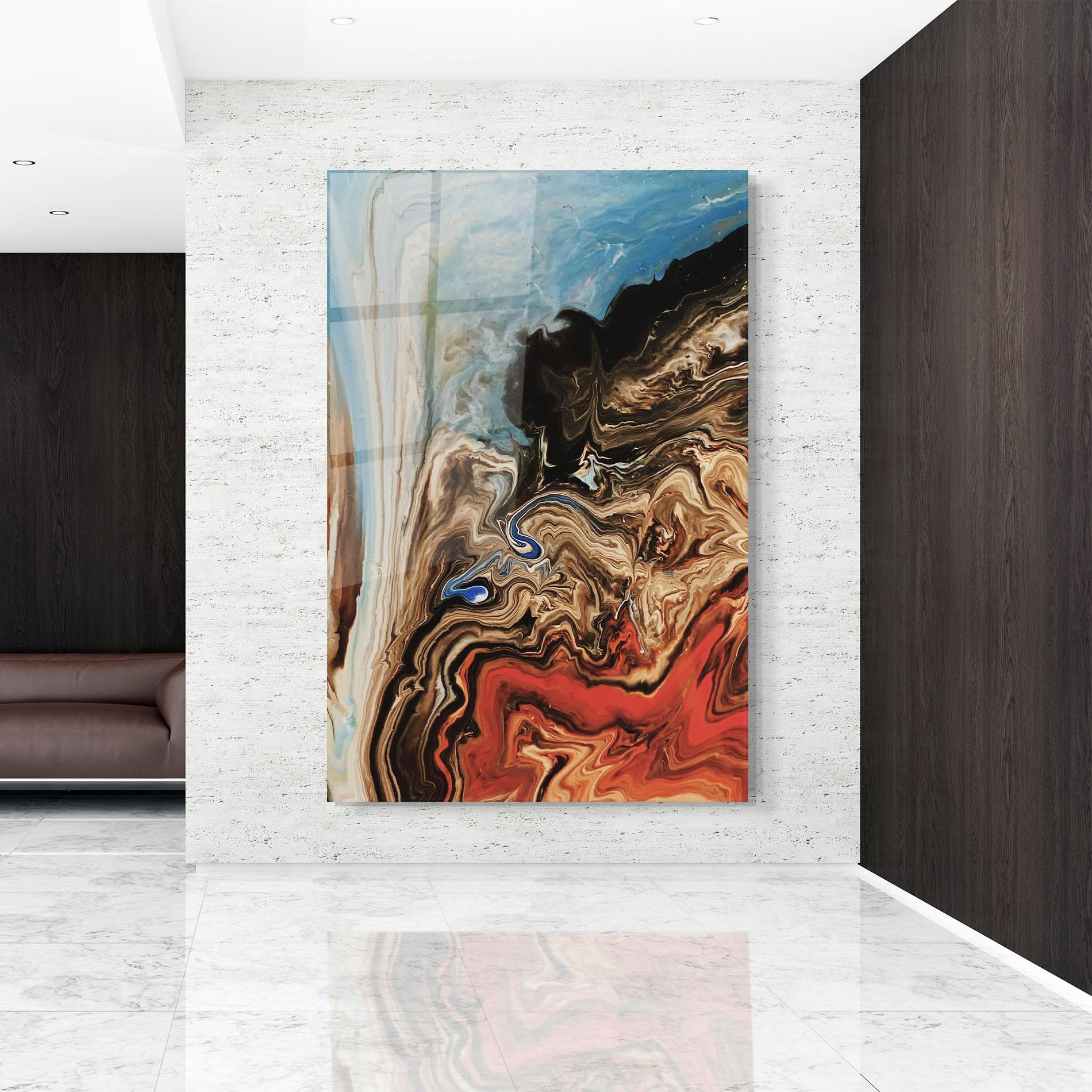 Tablou Sticla Abstract Waterfall mockup 9