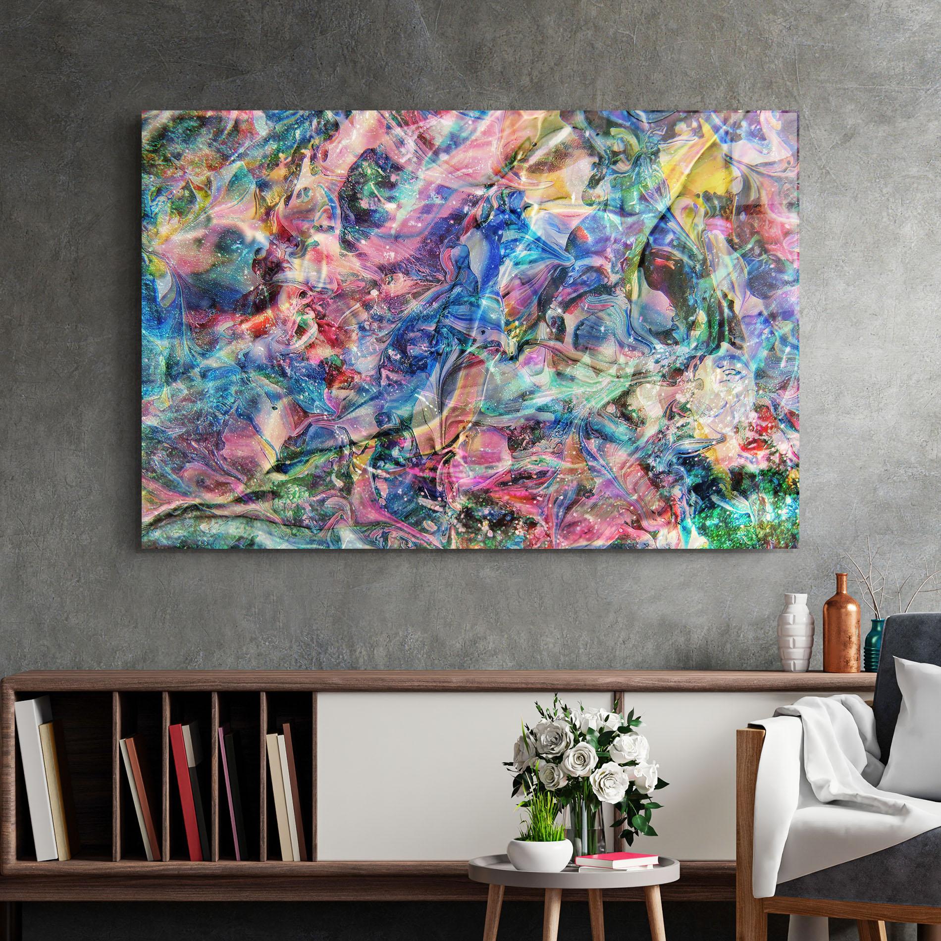 Tablou Sticla Abstract Colourful Glass mockup 2