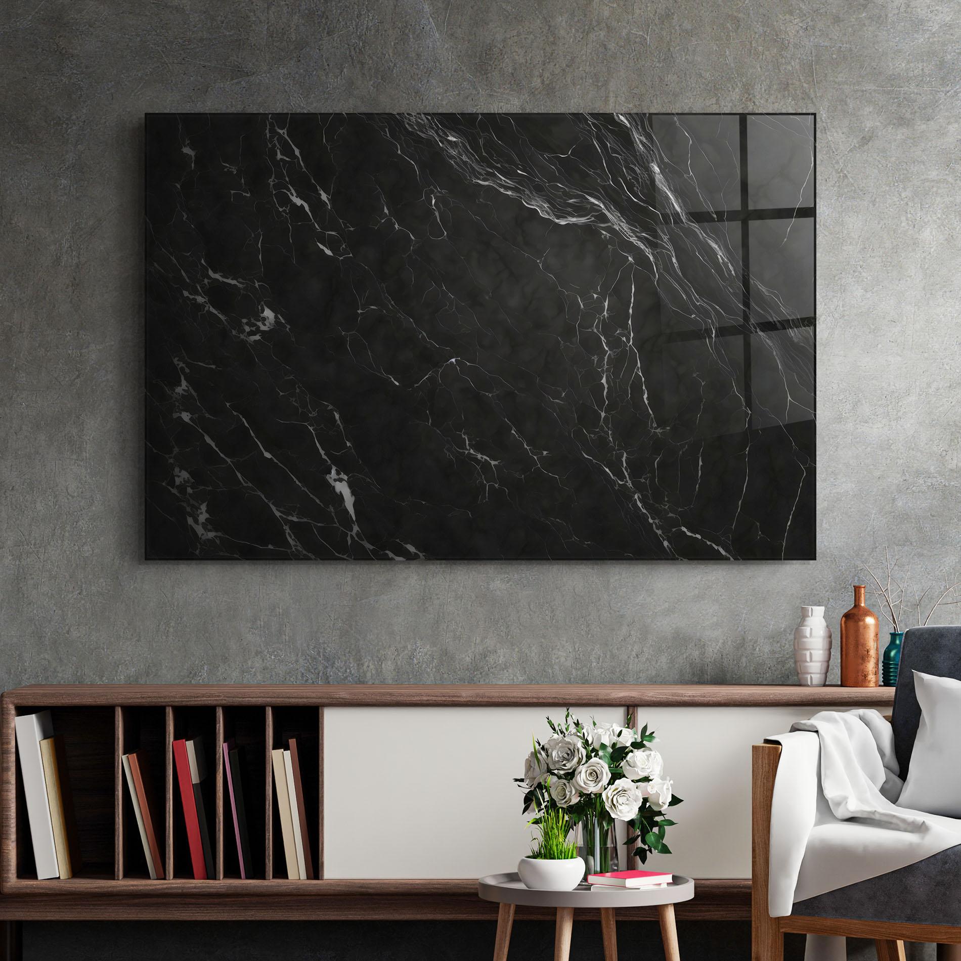Tablou Sticla Black Marble mockup 2