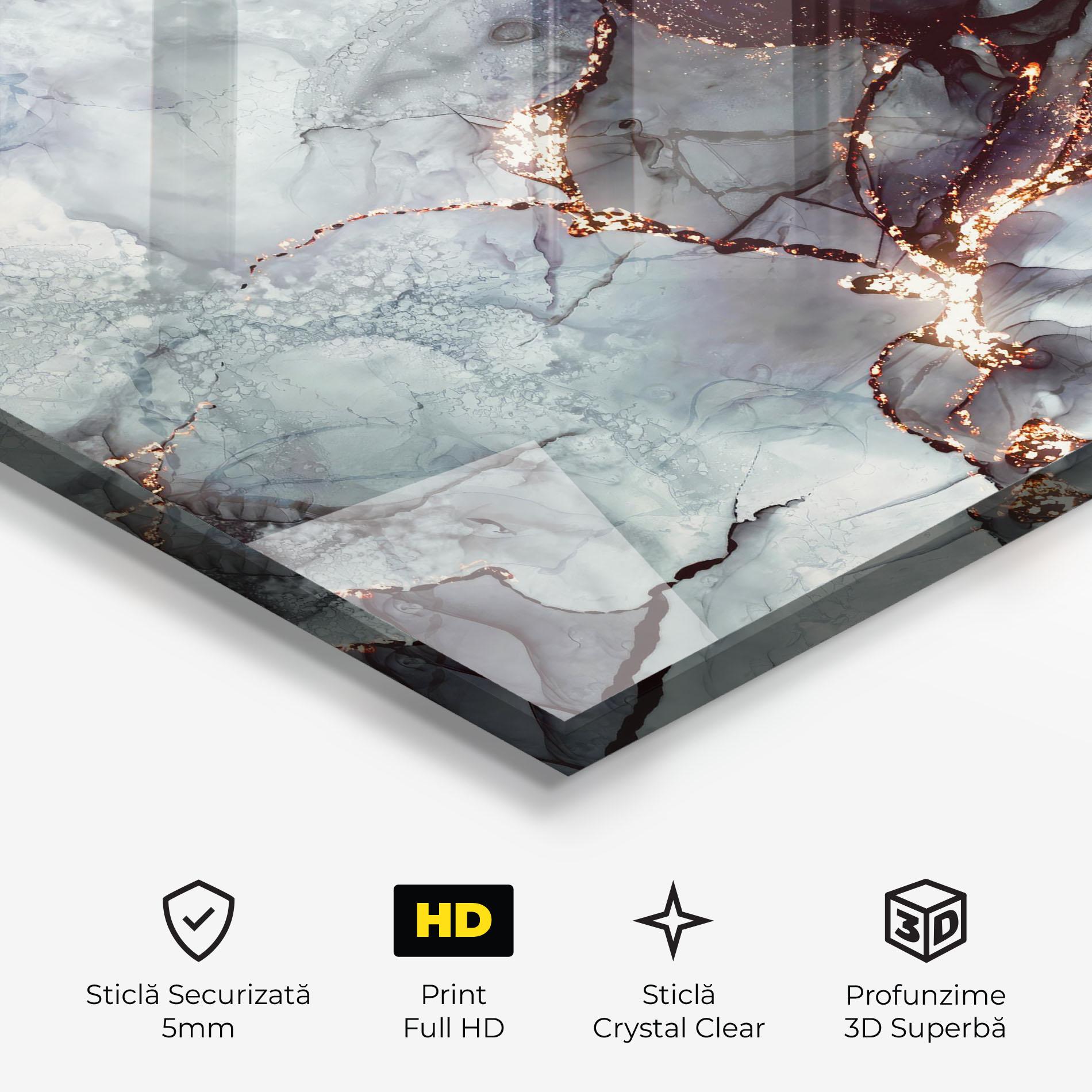 Tablou Sticla Abstract Gold Path mockup 3