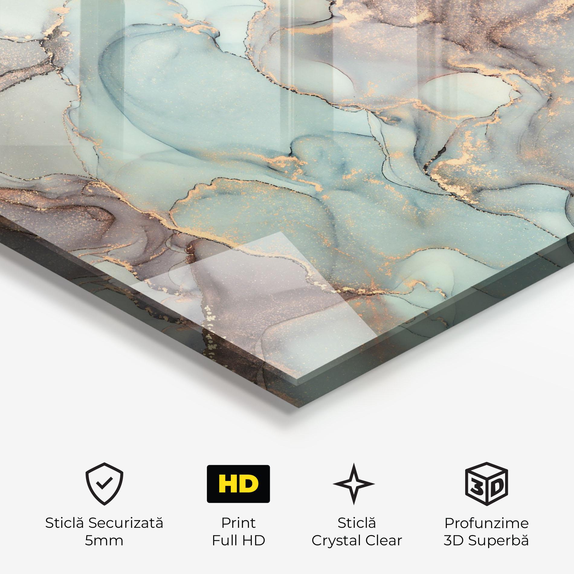 Tablou Sticla Abstract Turquoise Marble mockup 3