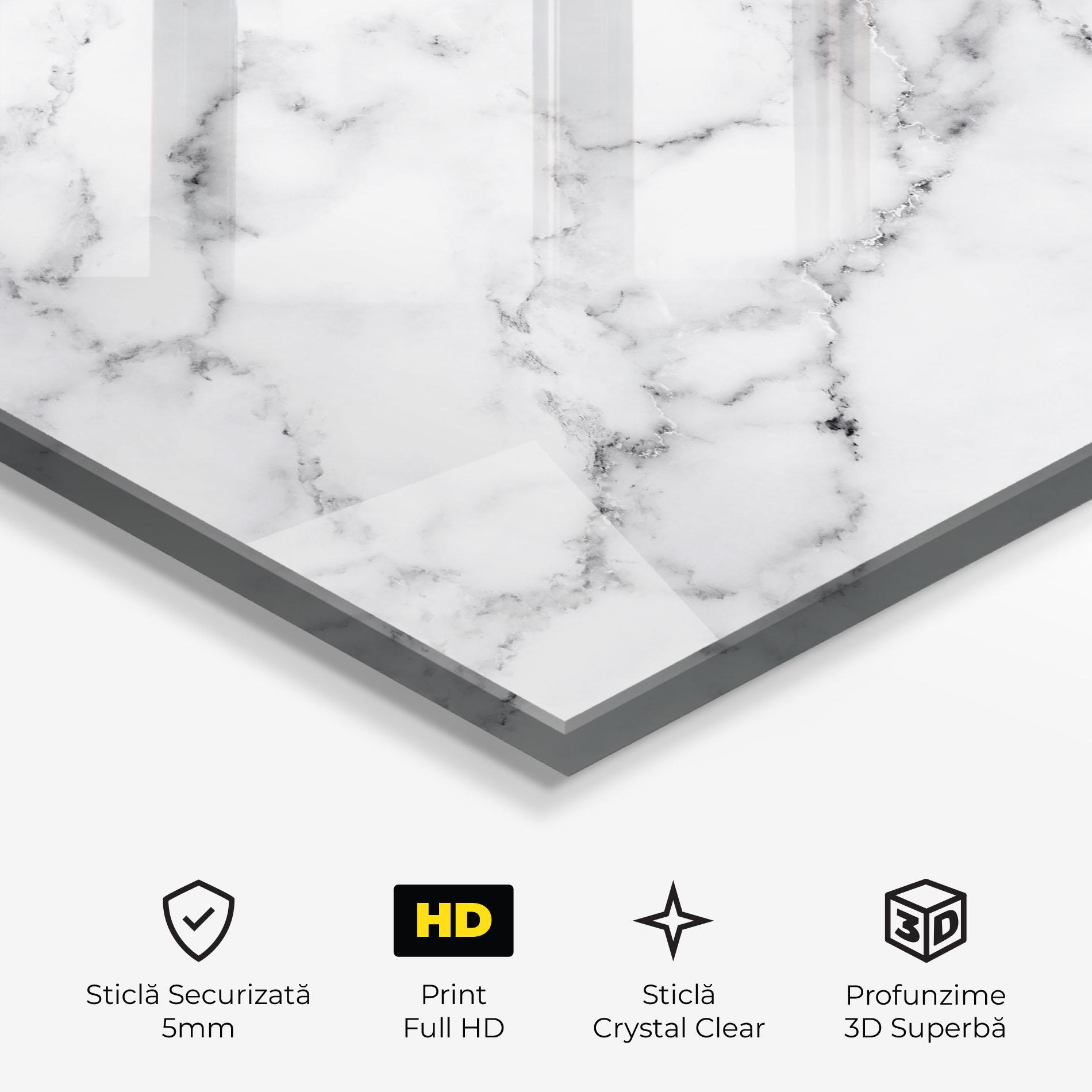 Tablou Sticla Basic White Marble mockup 3