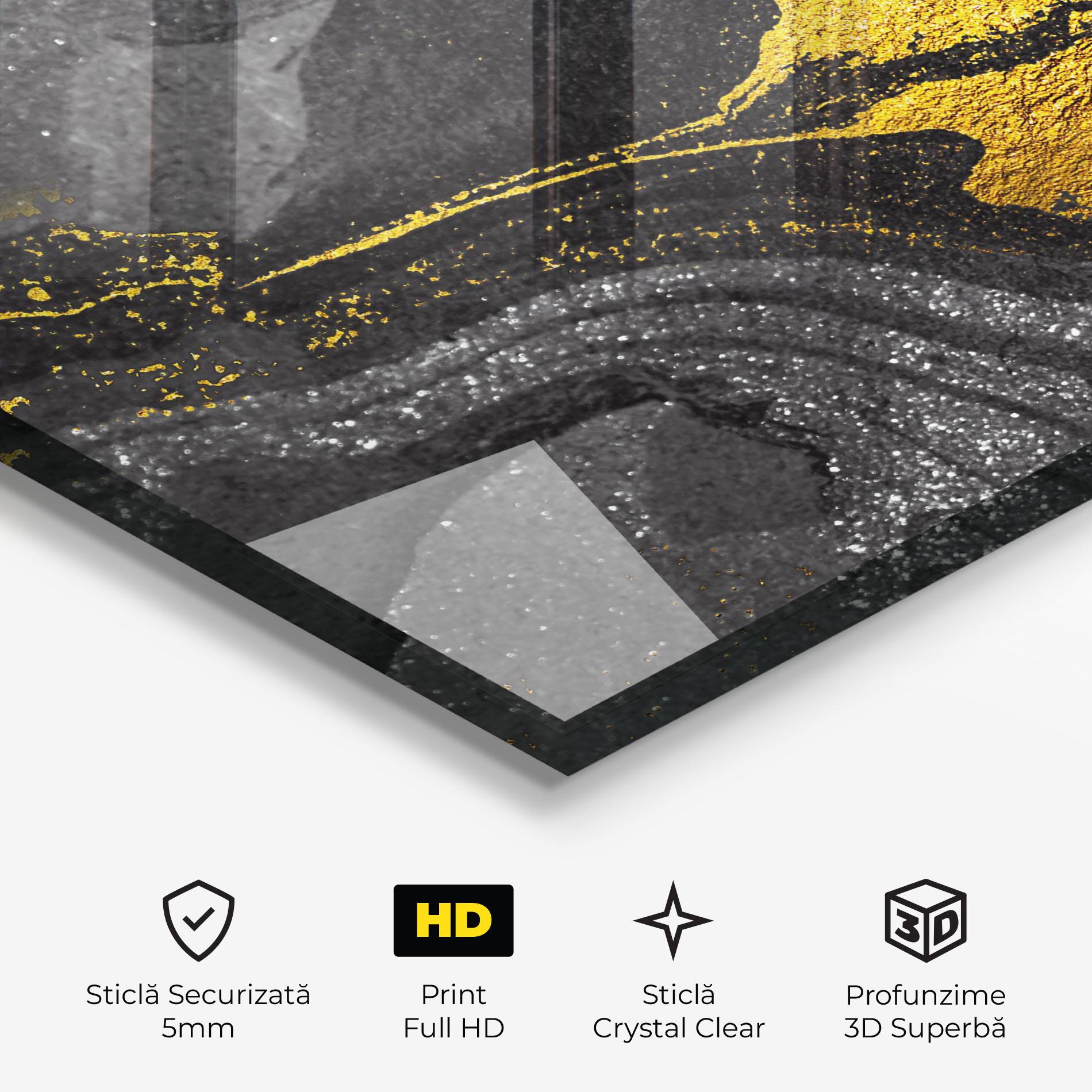Tablou Sticla Black And Gold Texture mockup 3