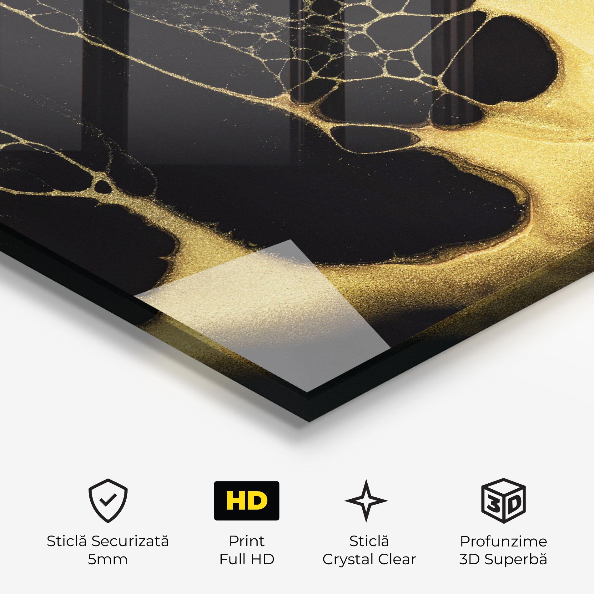 Tablou Sticla Black Golden Marble mockup 3