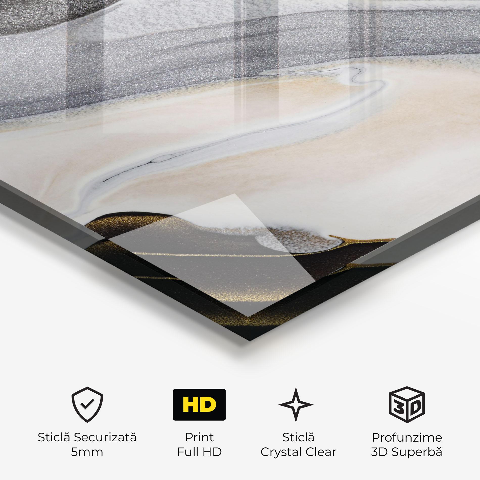 Tablou Sticla Black Light Grey mockup 3