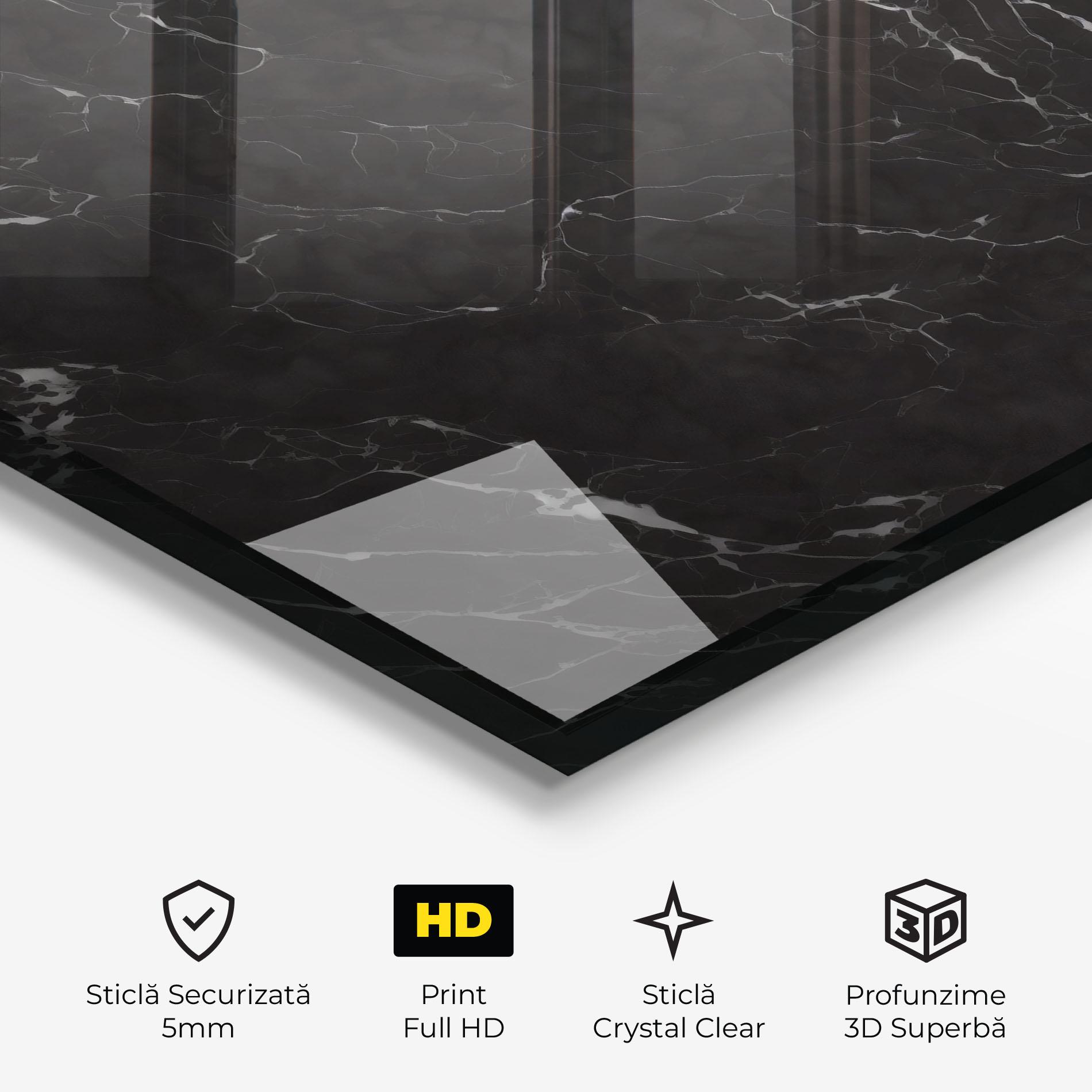 Tablou Sticla Black Marble mockup 3