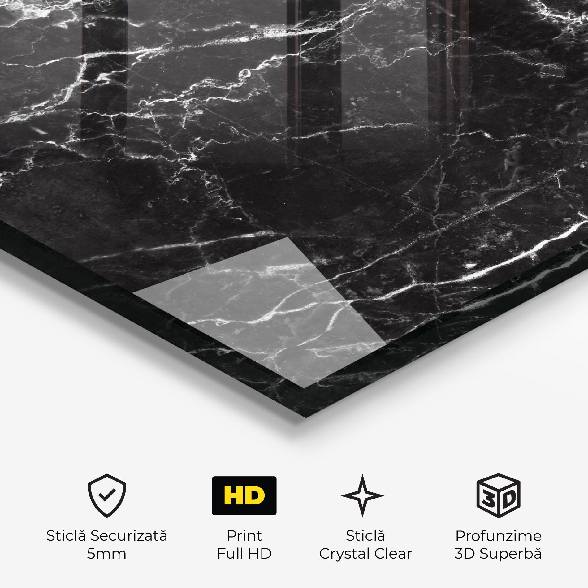 Tablou Sticla Black White Marble mockup 3
