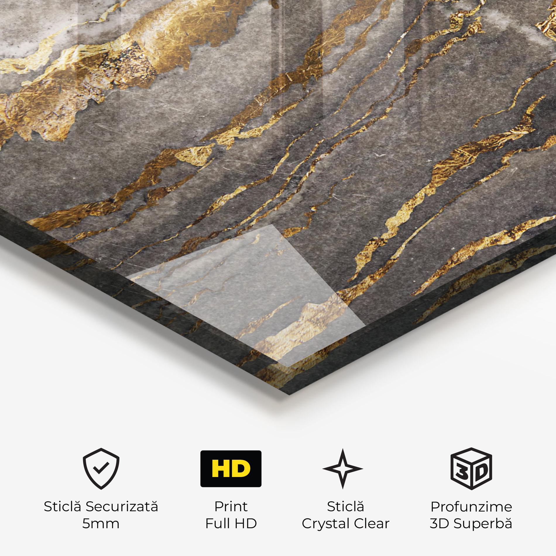 Tablou Sticla Dark Colden Grey mockup 3