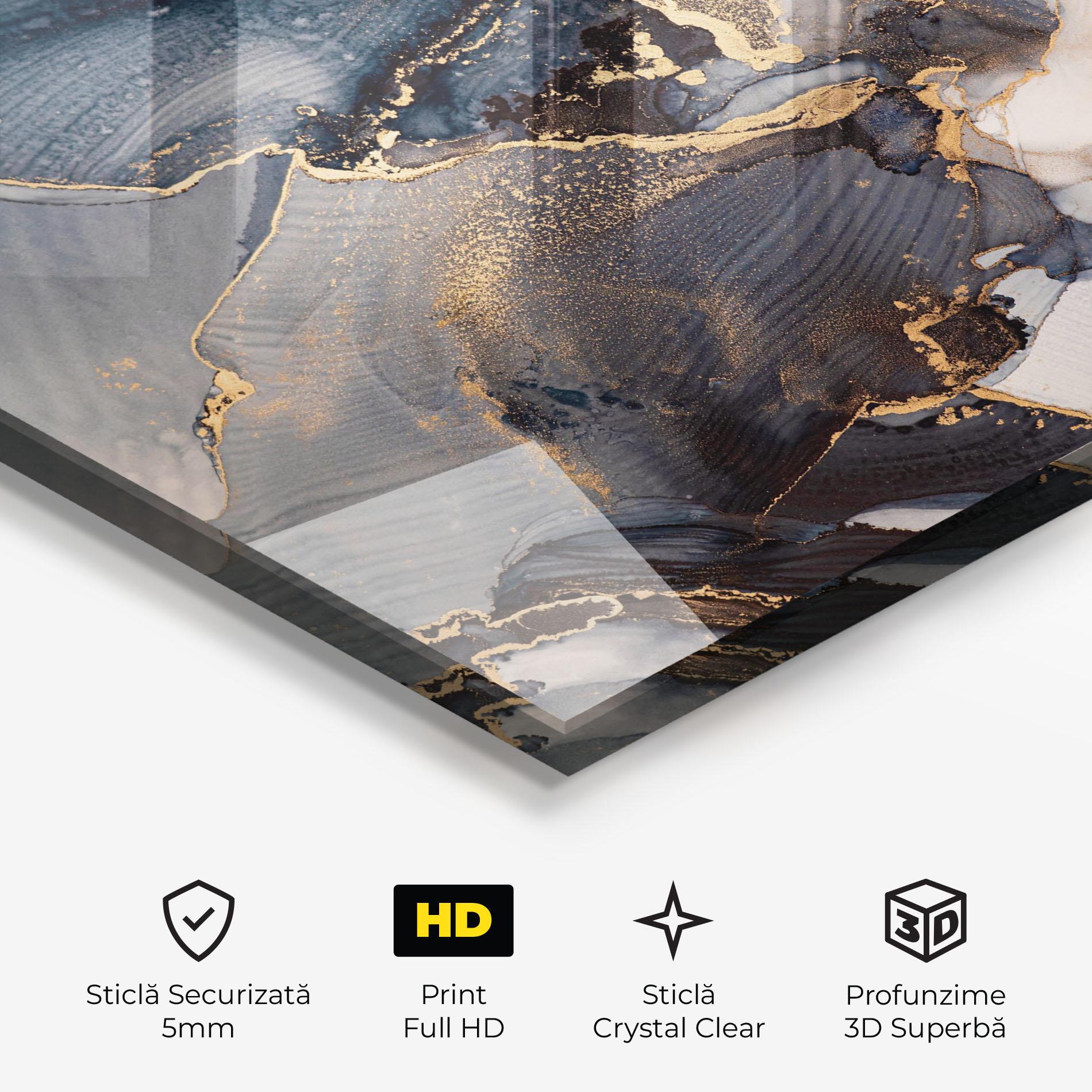 Tablou Sticla Golden Abstract Marble mockup 3