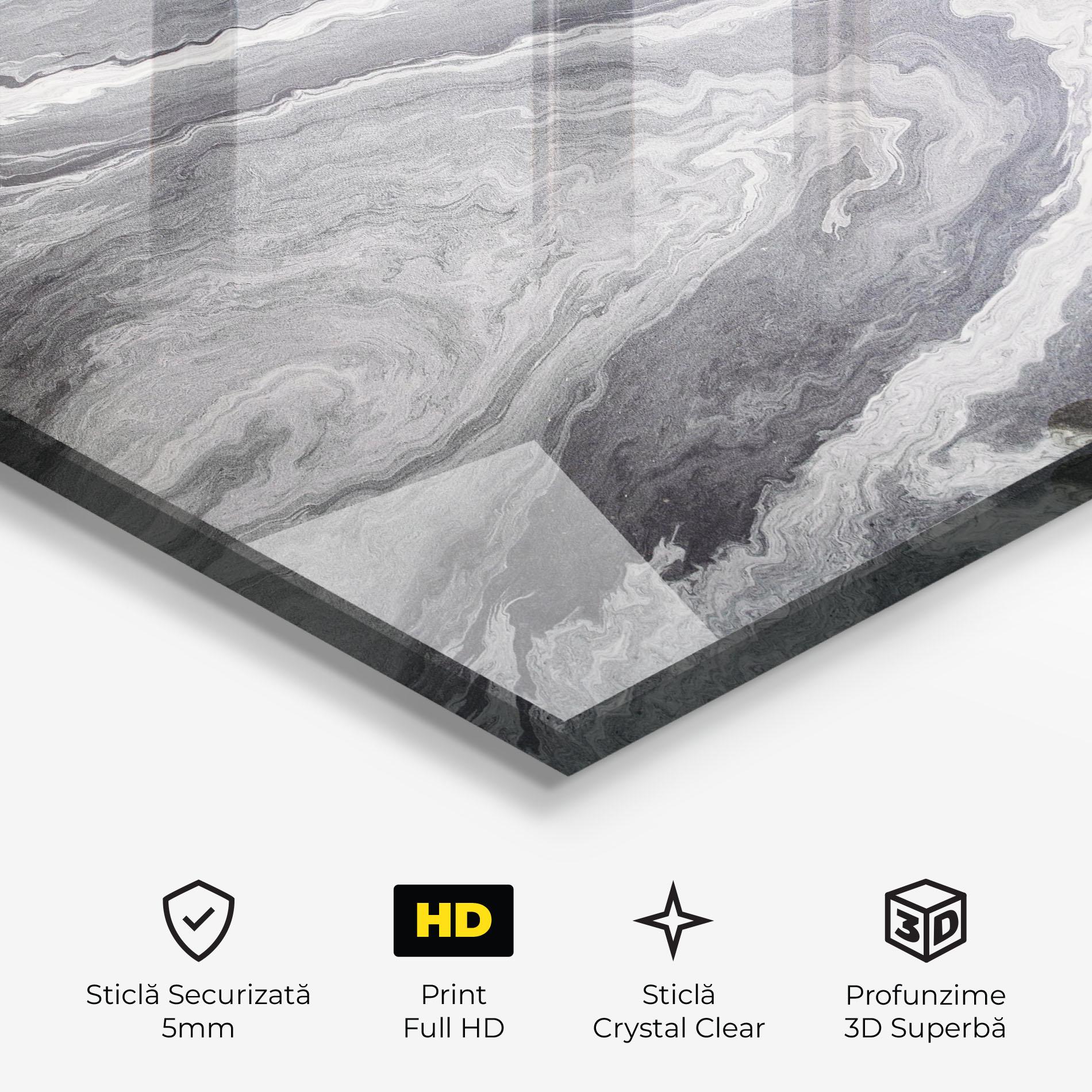 Tablou Sticla Grey Liquid Marble mockup 3