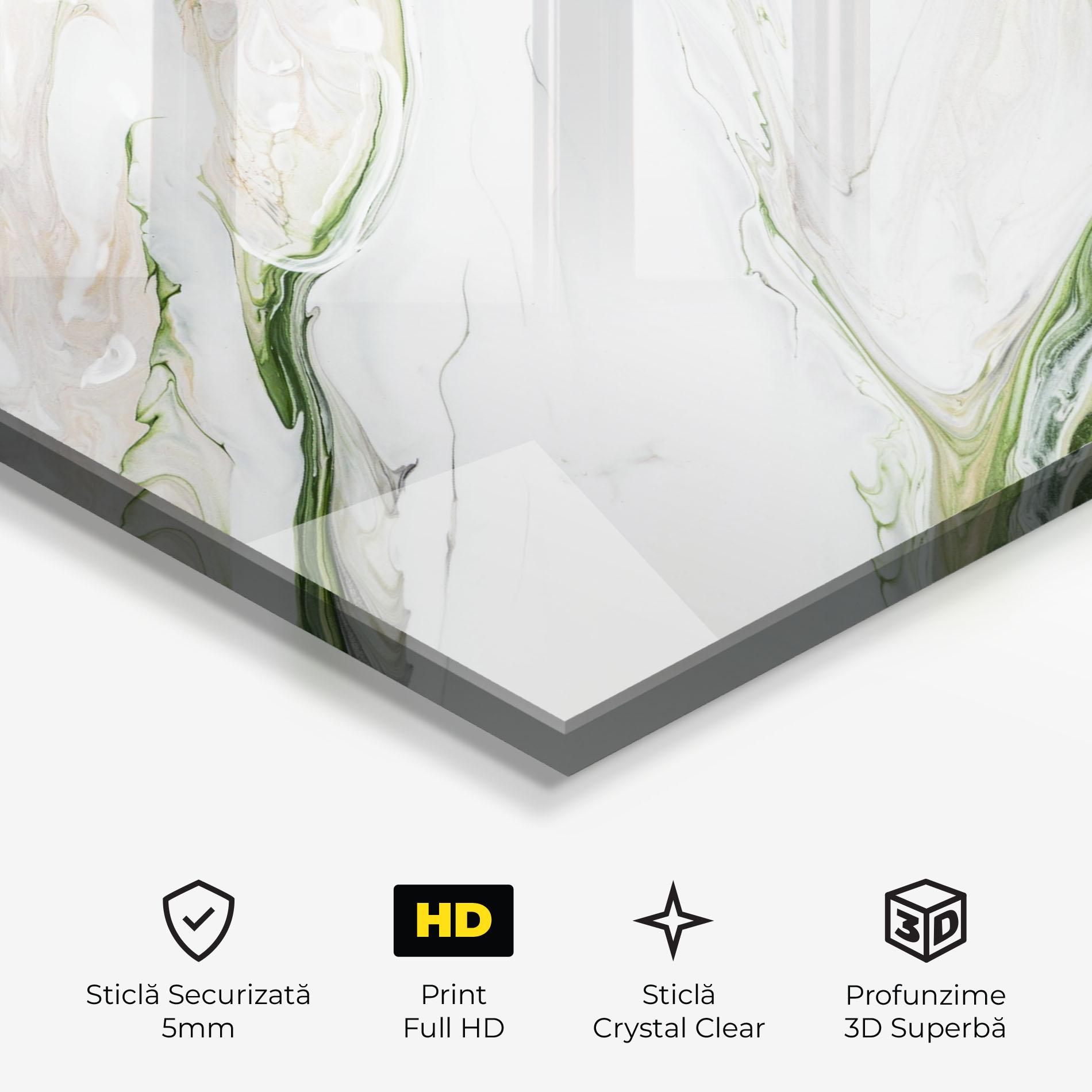 Tablou Sticla Light Green Liquid mockup 3