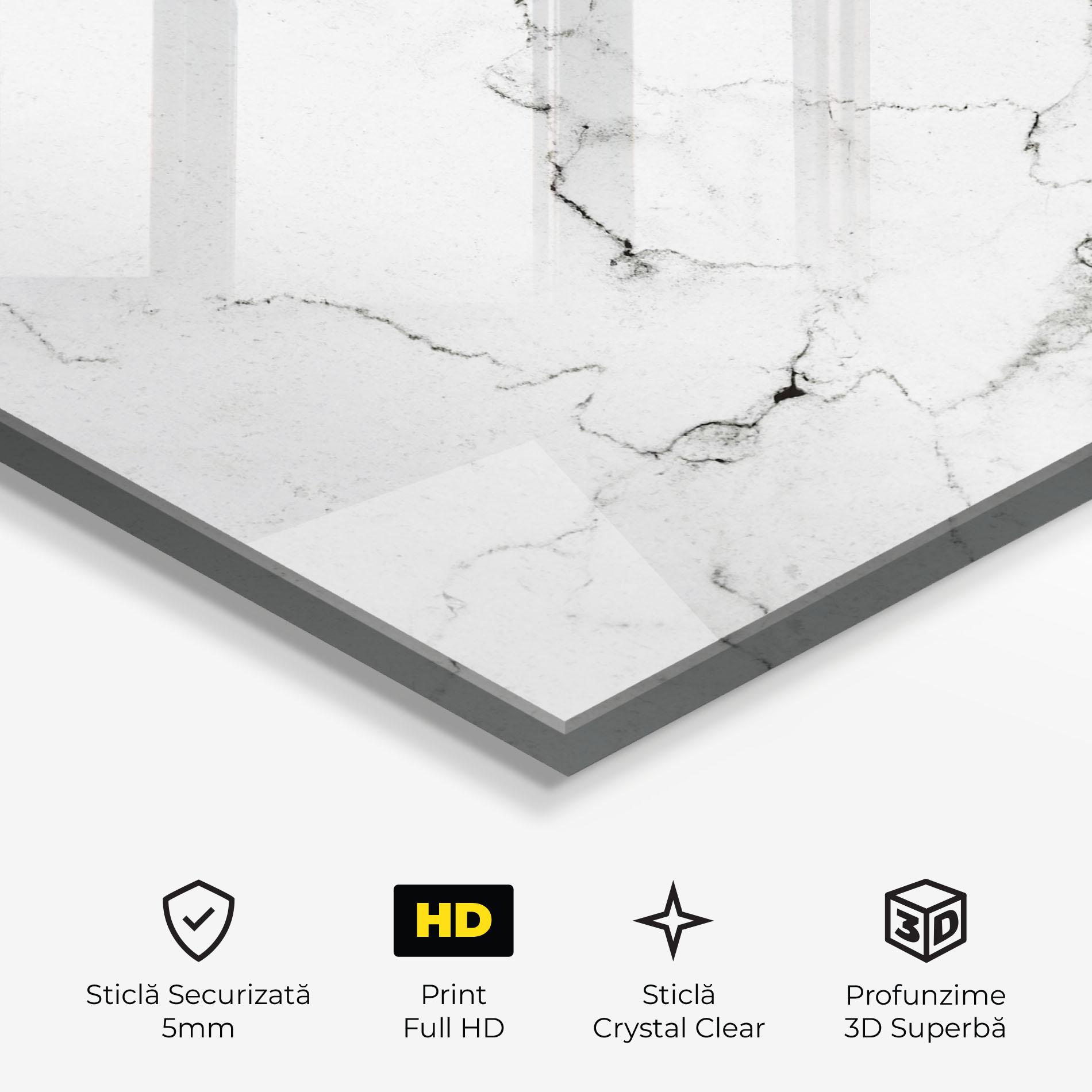 Tablou Sticla White Marble Grey mockup 3