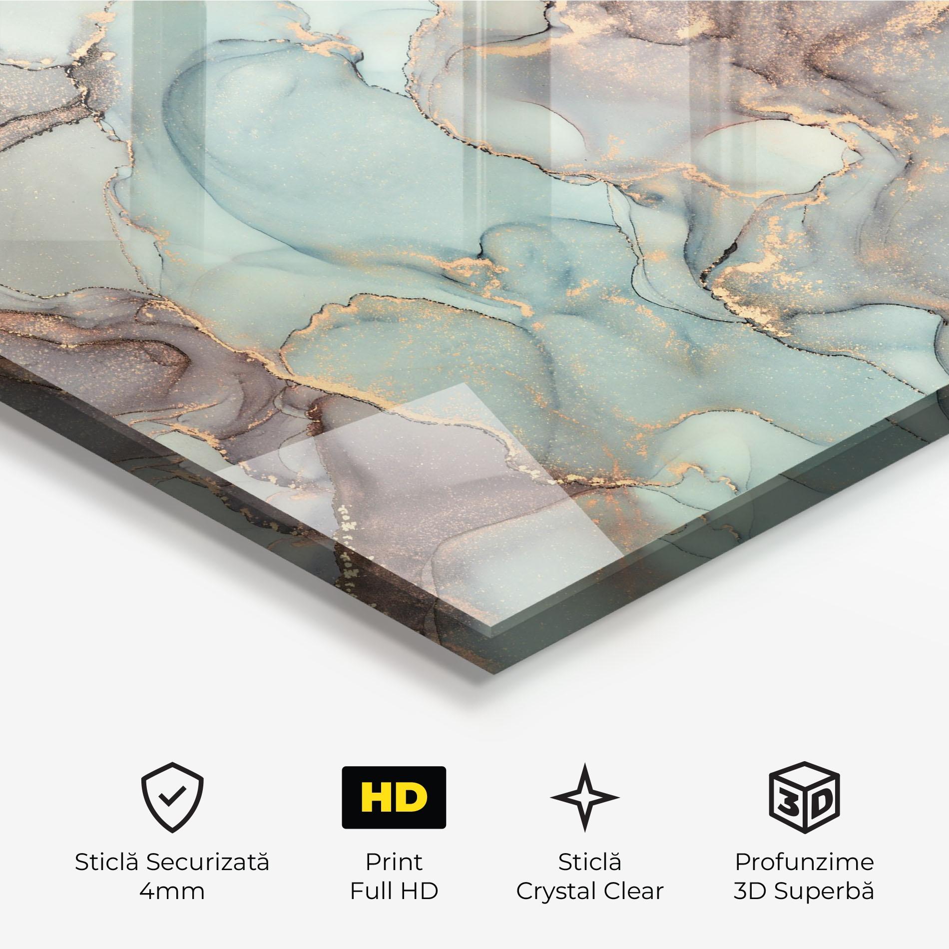 Tablou Sticla Abstract Turquoise Marble mockup 3