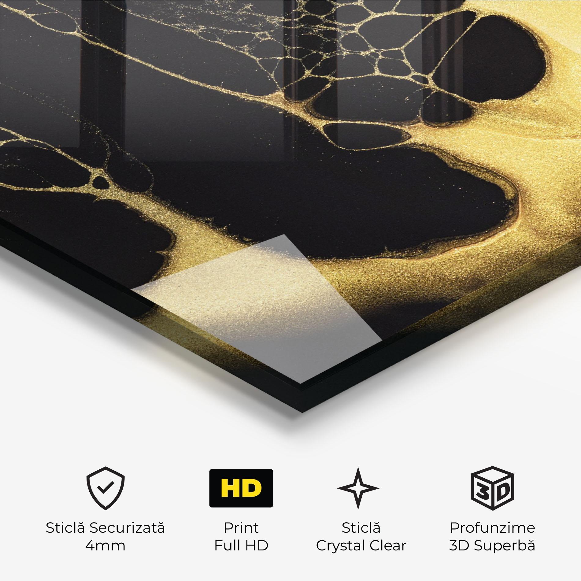 Tablou Sticla Black Golden Marble mockup 3