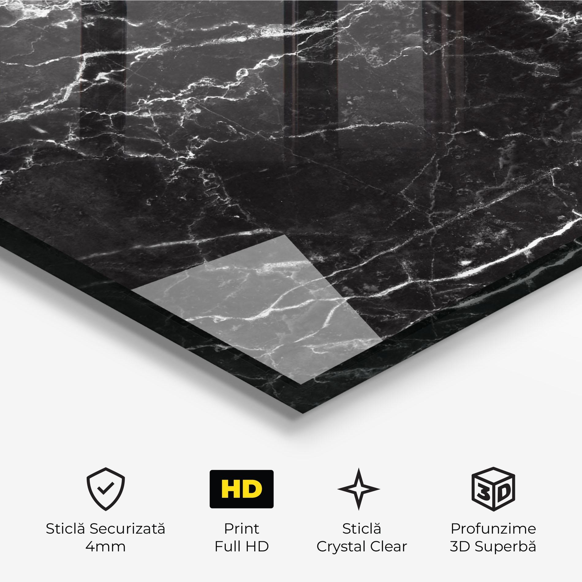 Tablou Sticla Black White Marble mockup 3