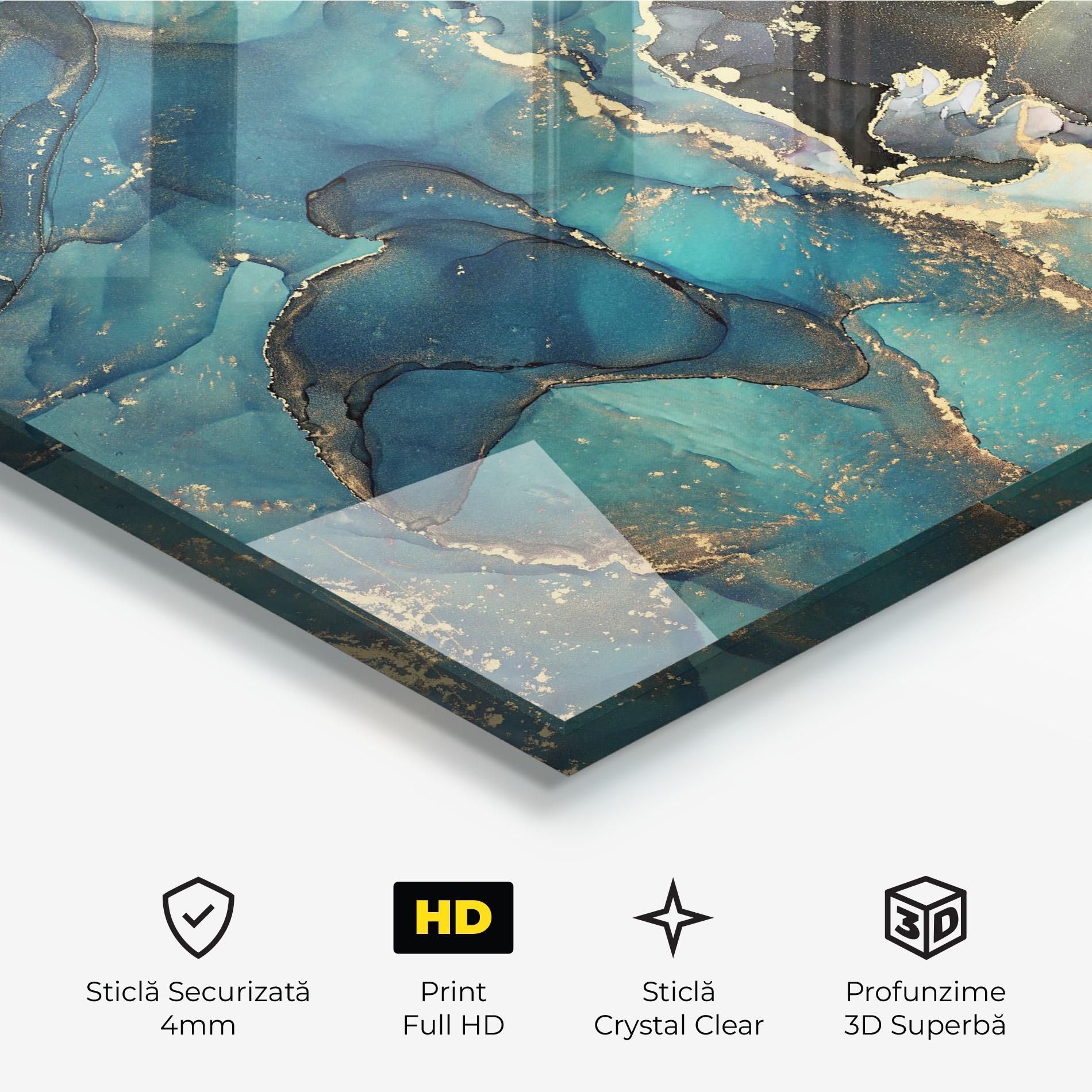 Tablou Sticla Blue Marble mockup 3