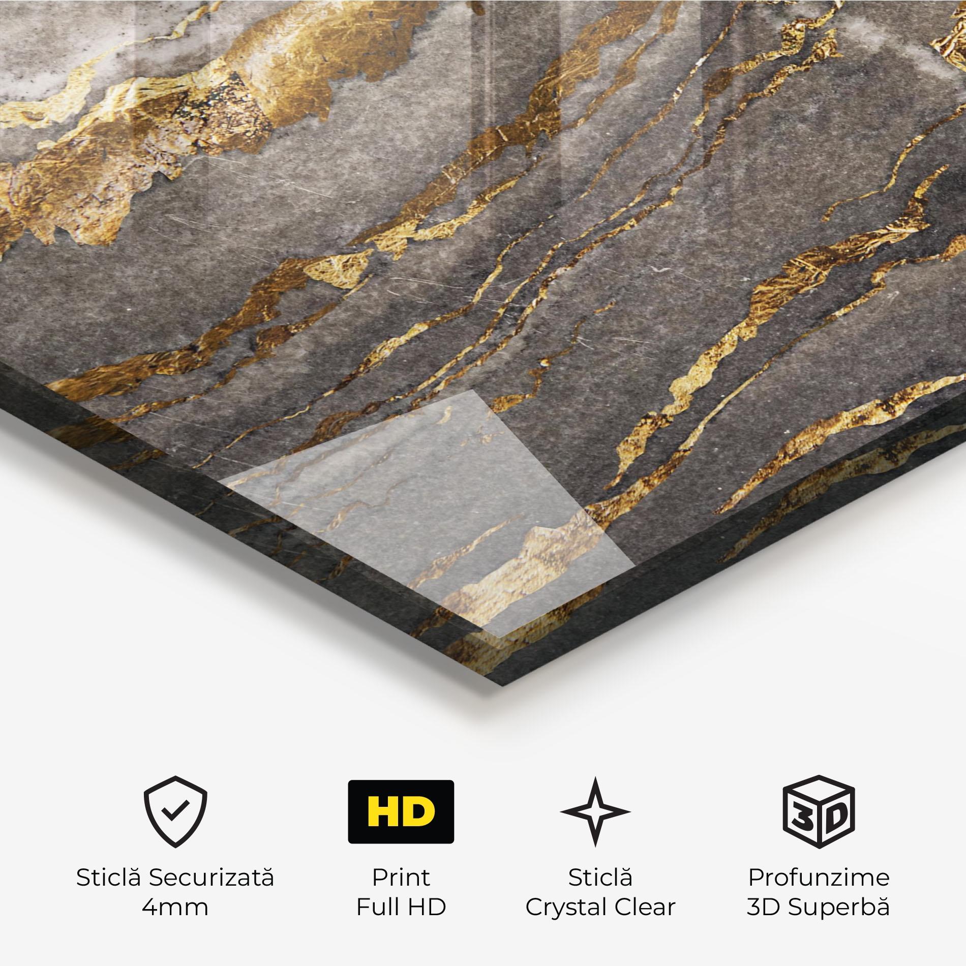 Tablou Sticla Dark Colden Grey mockup 3