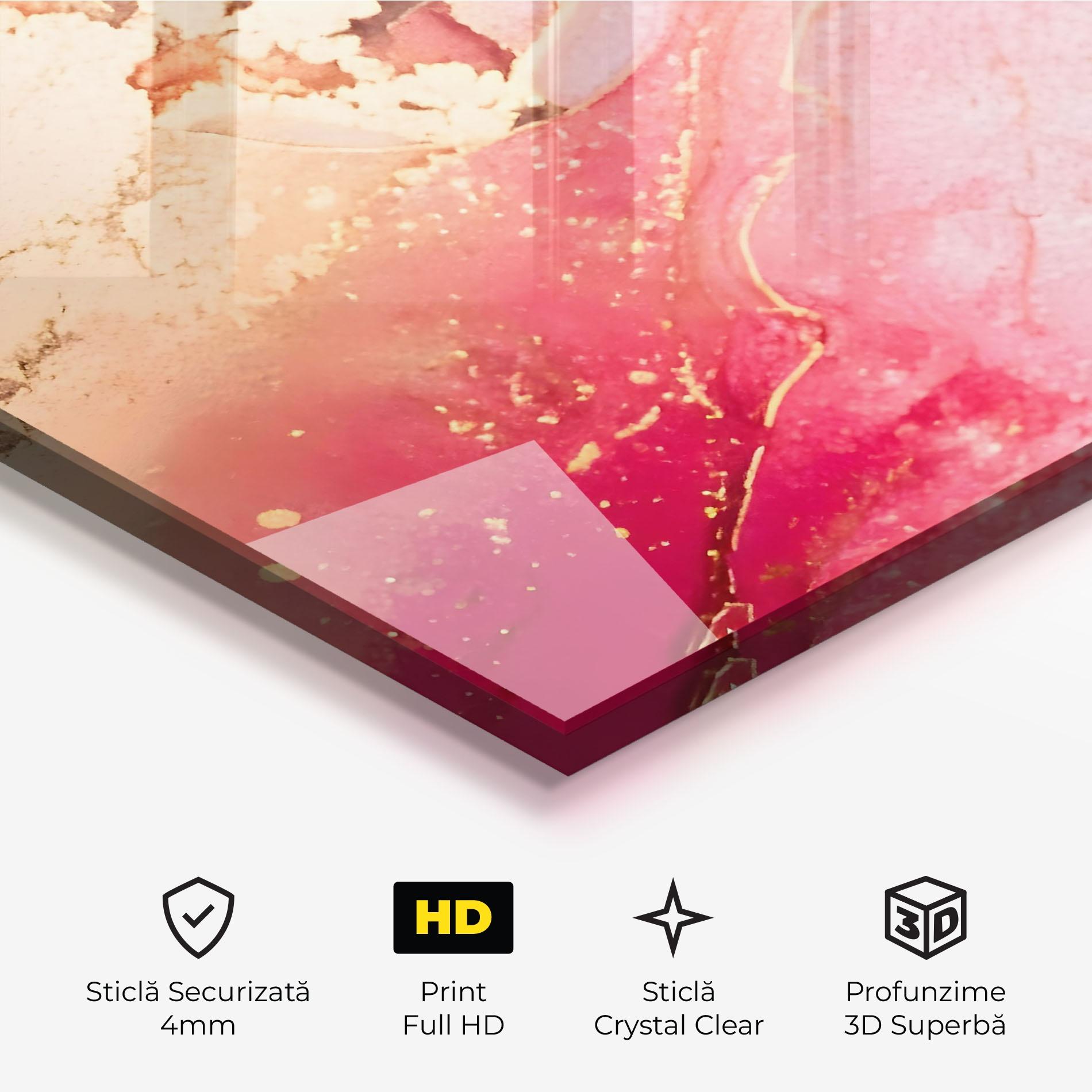 Tablou Sticla Dark Pink Marble mockup 3
